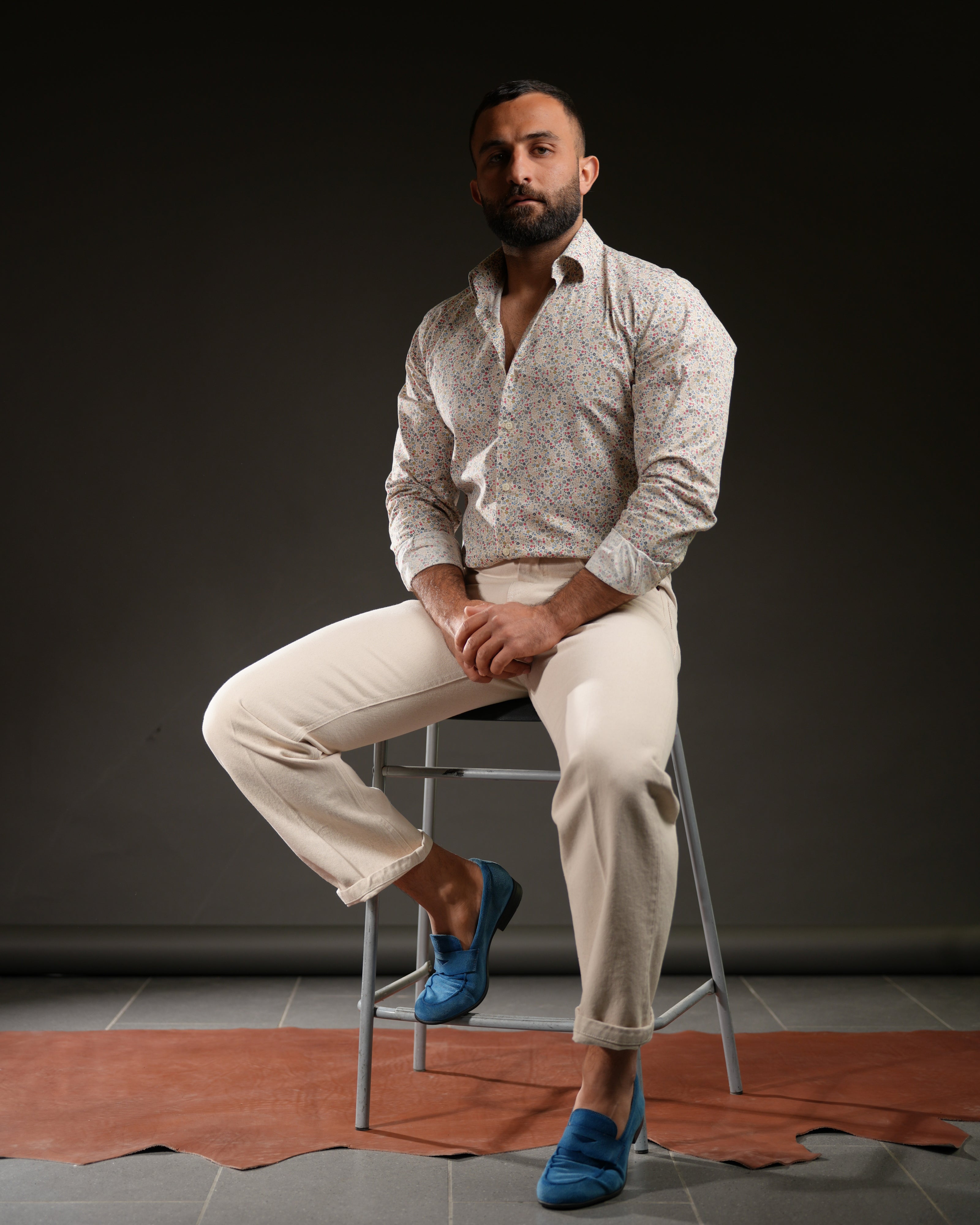 Marechiaro penny loafers in suede light blue