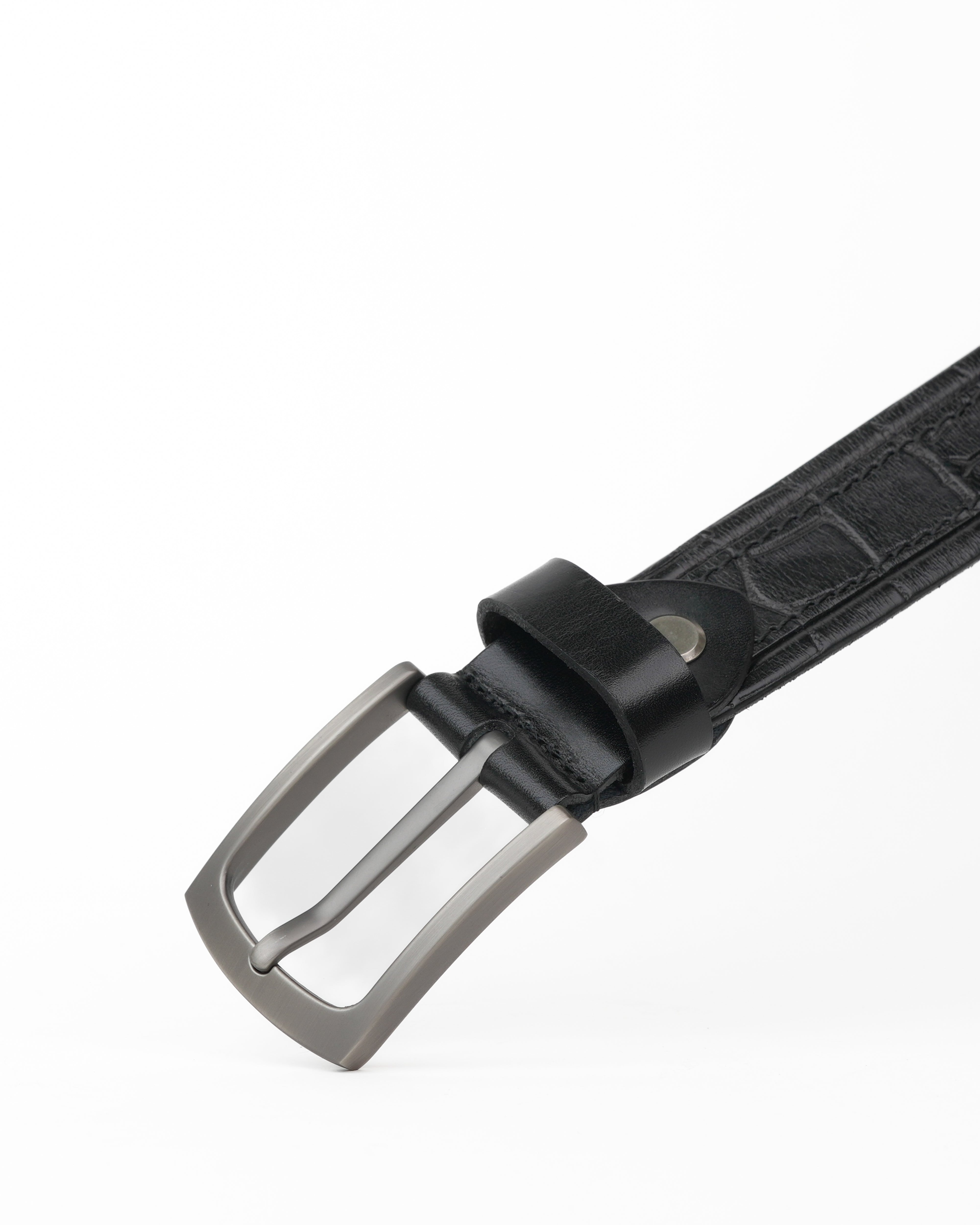 Cinturones de piel auténtica SHALAPI en color negro