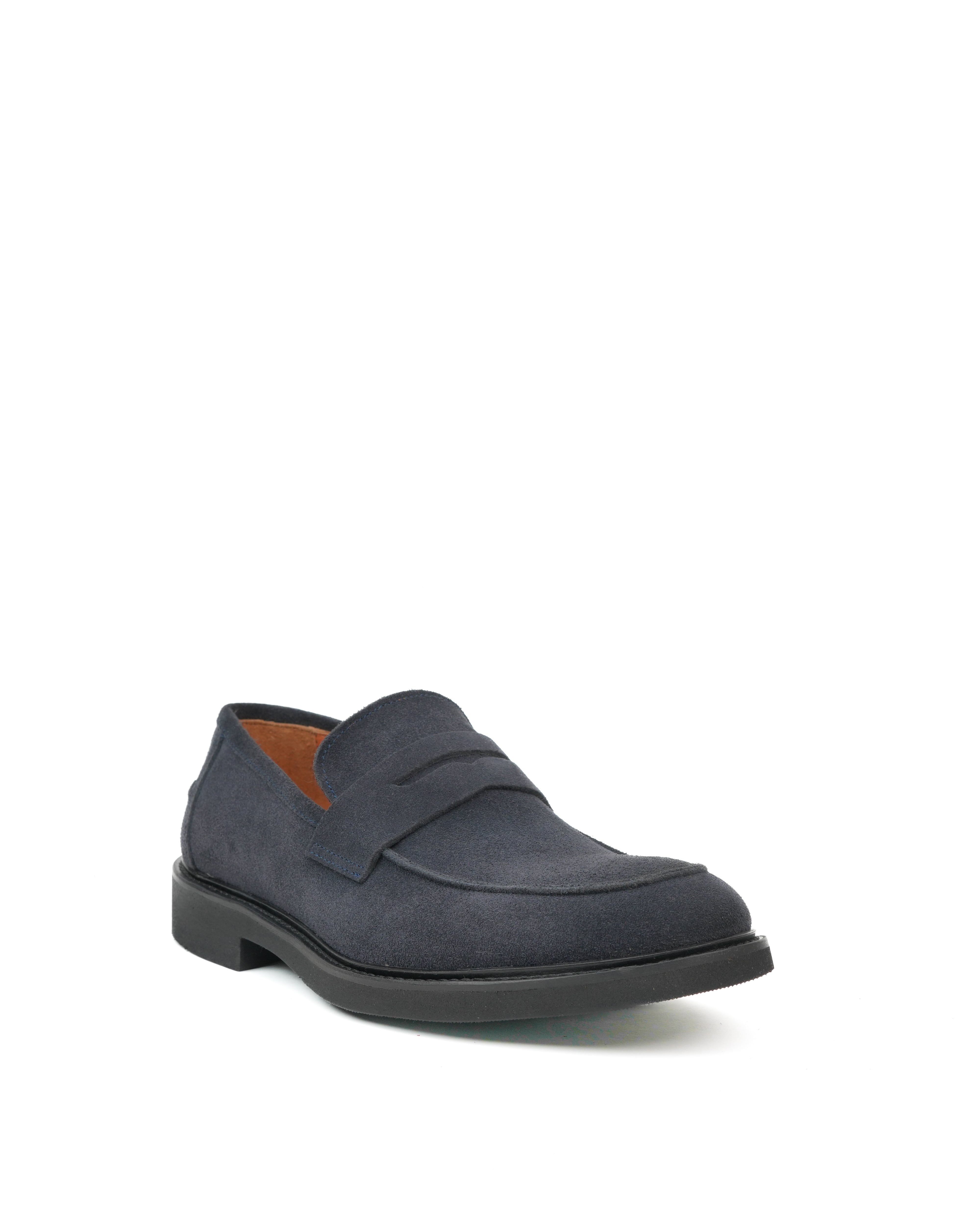 SHALAPI italian penny loafers for men in suede navy