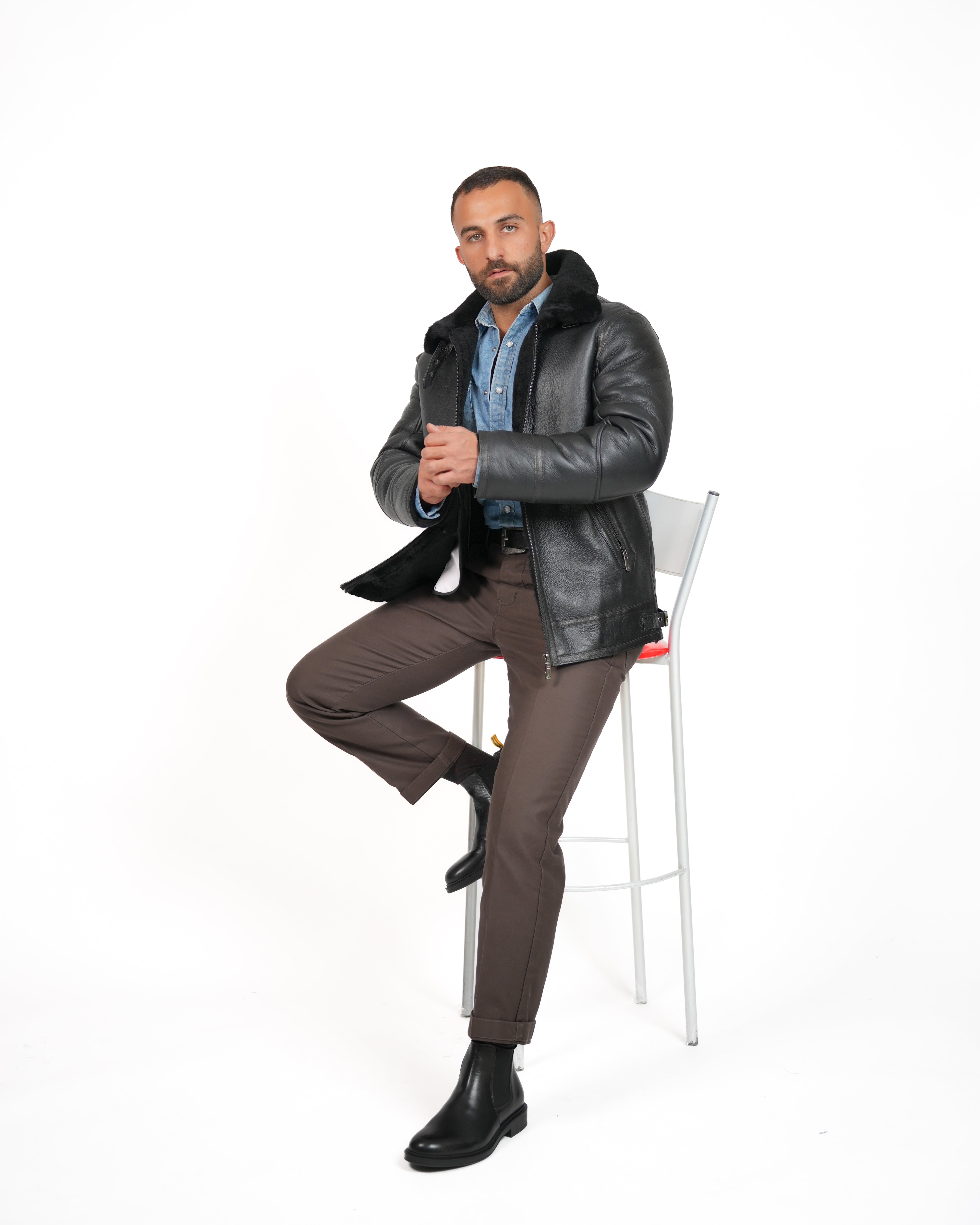 Chaqueta de piel de oveja SHALAPI Firenze Noir