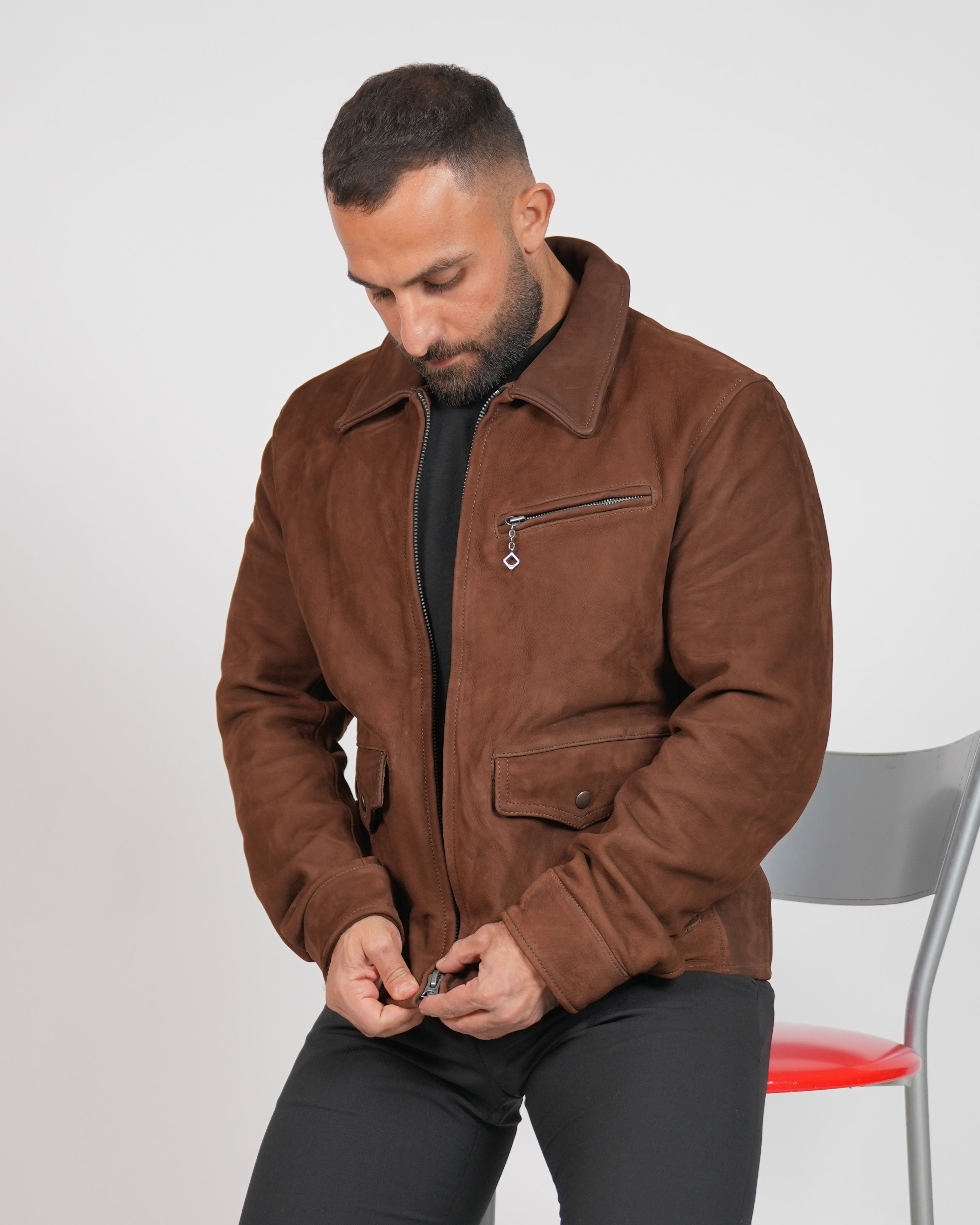Chaqueta de piel de becerro nubuck Módena SHALAPI