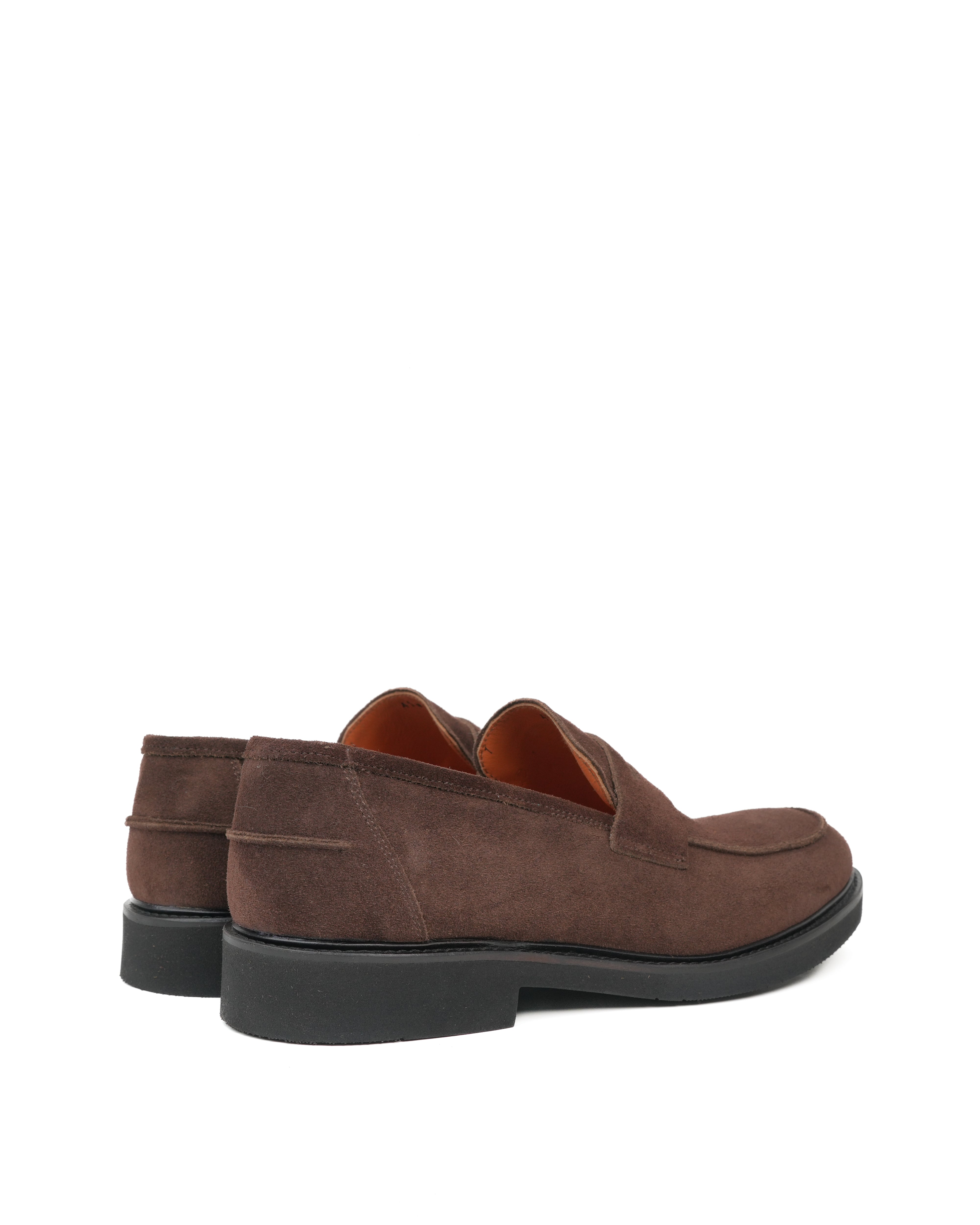 SHALAPI italian penny loafers for men in suede brown