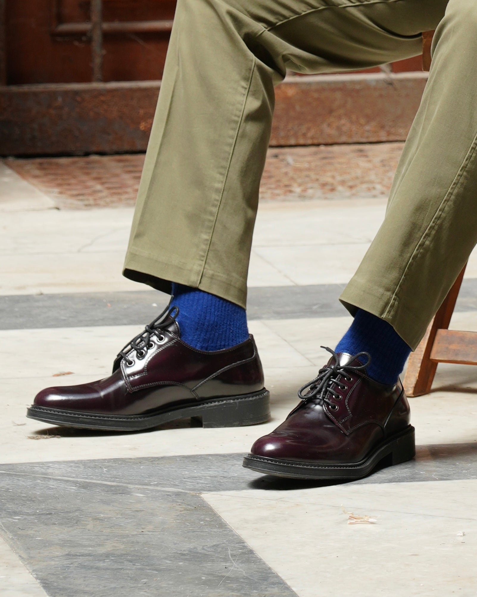 SHALAPI luxury LEO Derby shoes 1.1 in shiny Burdo