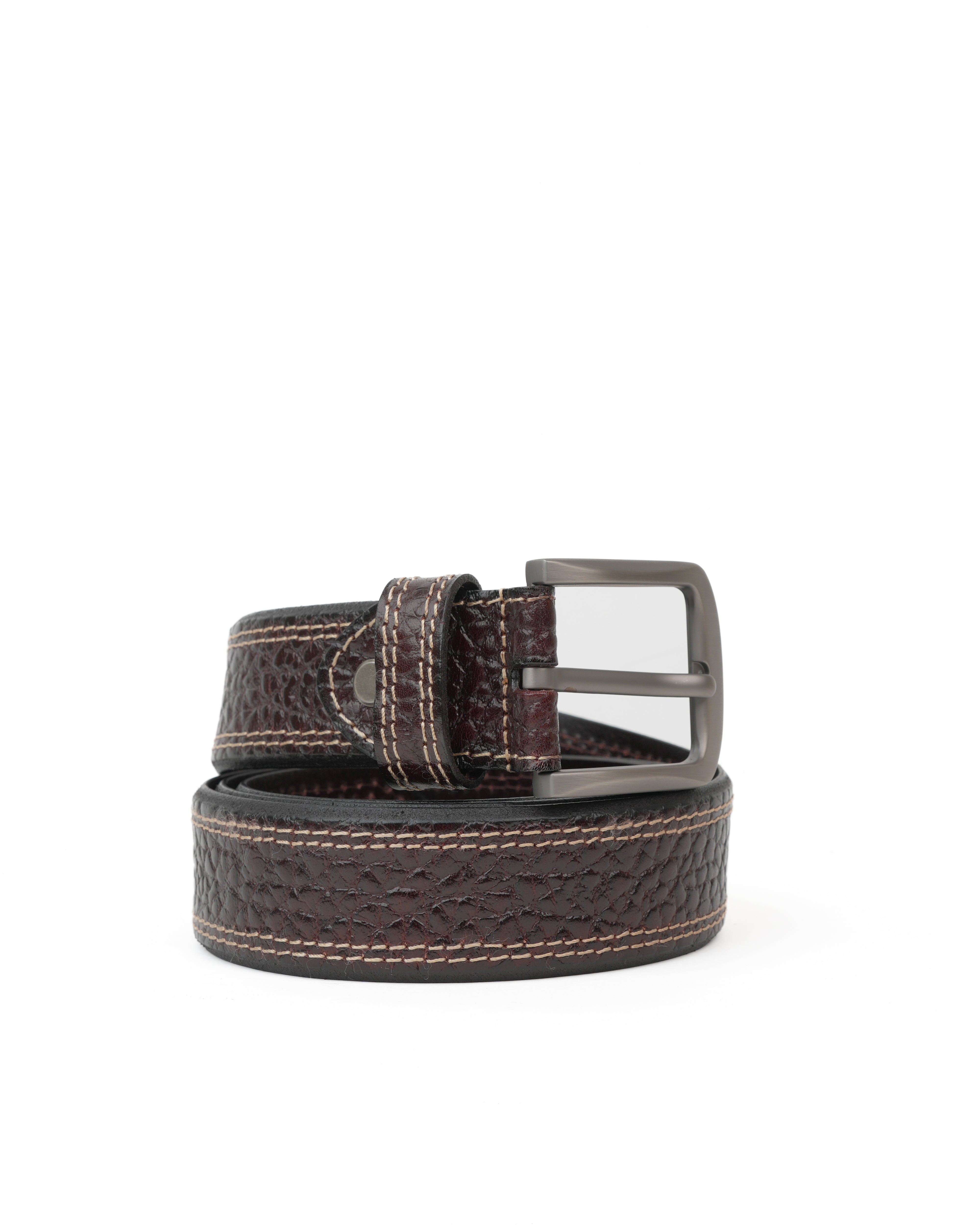 SHALAPI Cinturones de piel auténtica para jeans en color negro