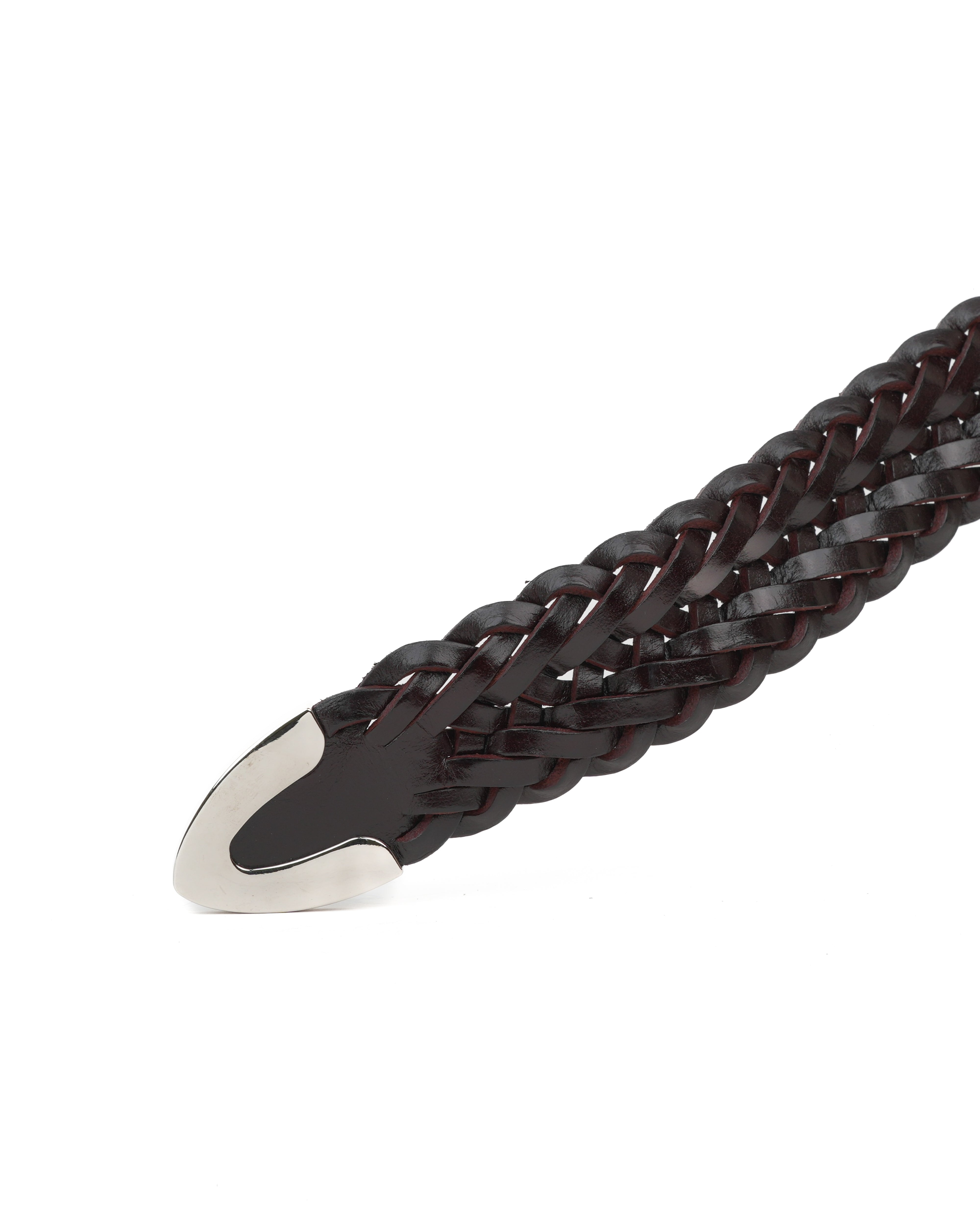 Cinturón de cuero trenzado marrón hecho a mano – Shalapi Italia