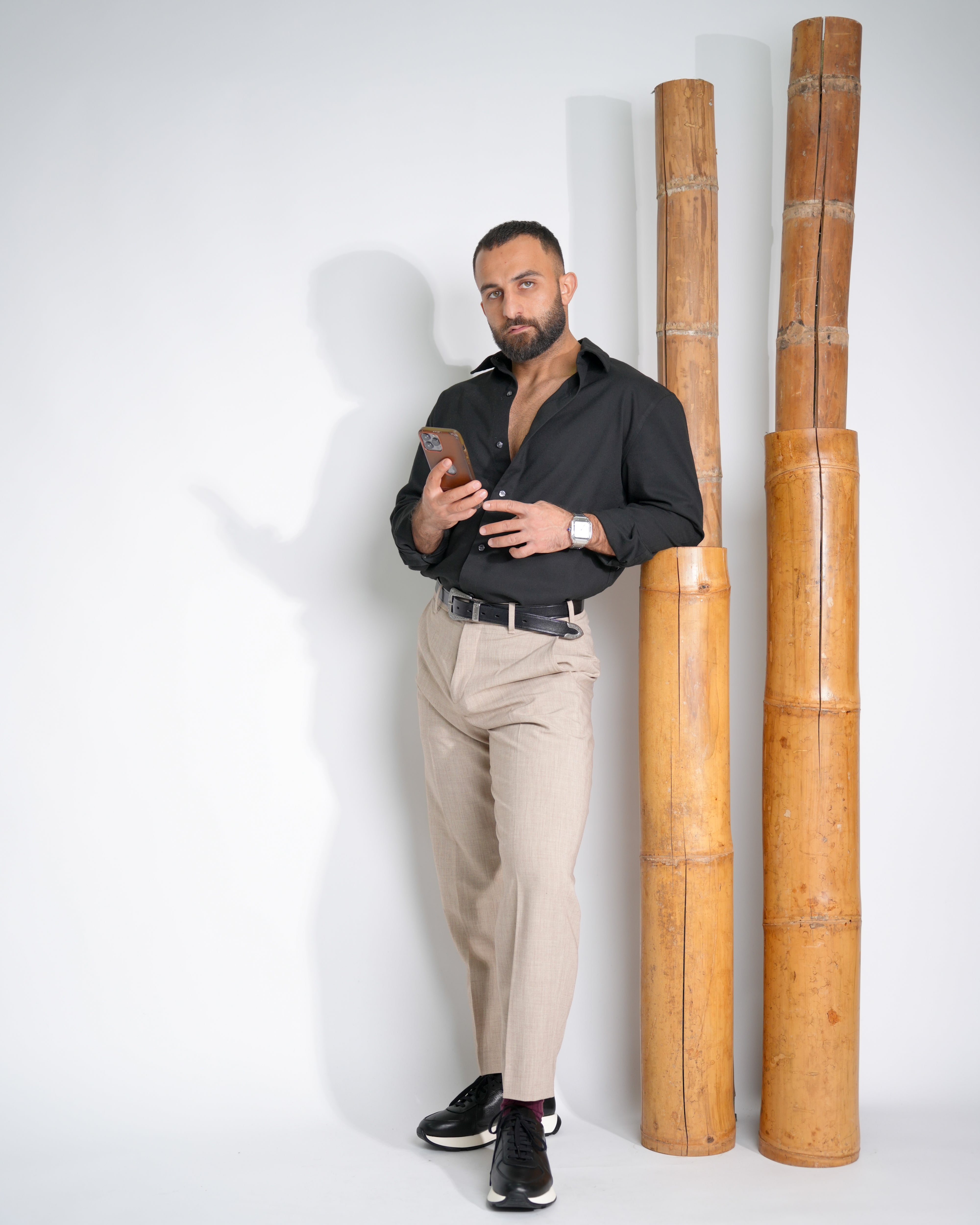 Zapatillas de lujo SHALAPI Milano 1.1 para hombre en color negro