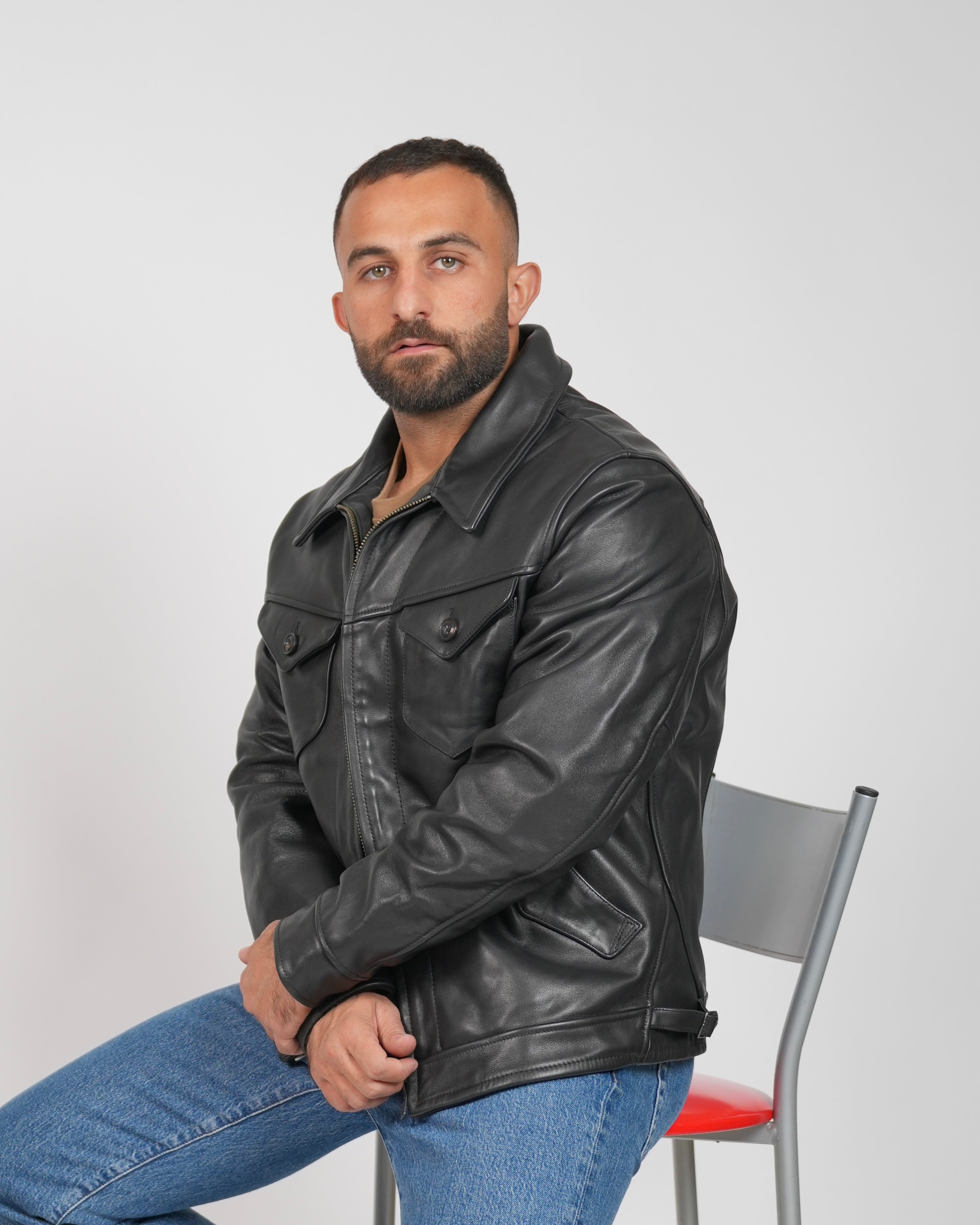 Chaqueta ejecutiva de piel de becerro Shalapi Roma