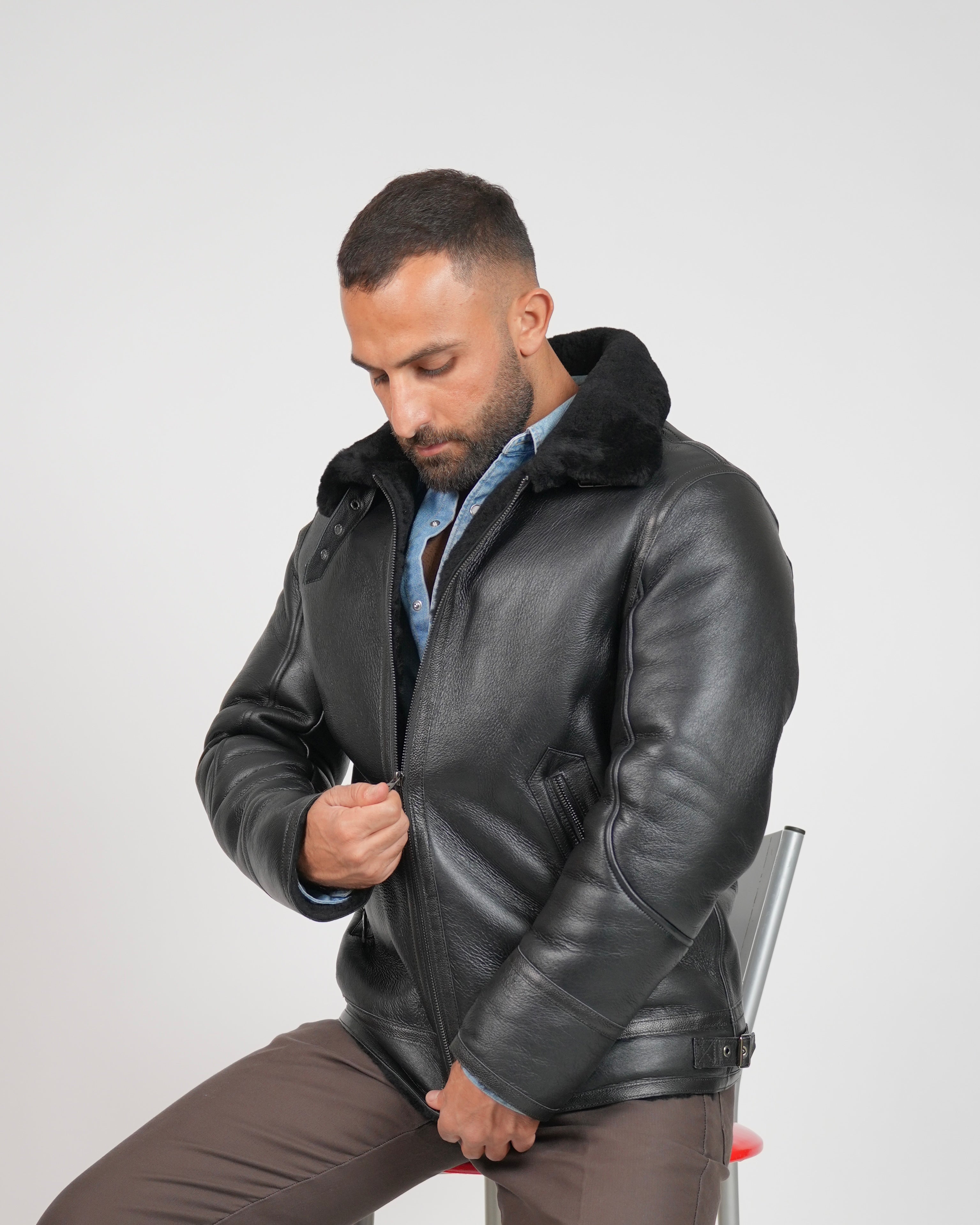 Giacca in shearling SHALAPI Firenze Noir