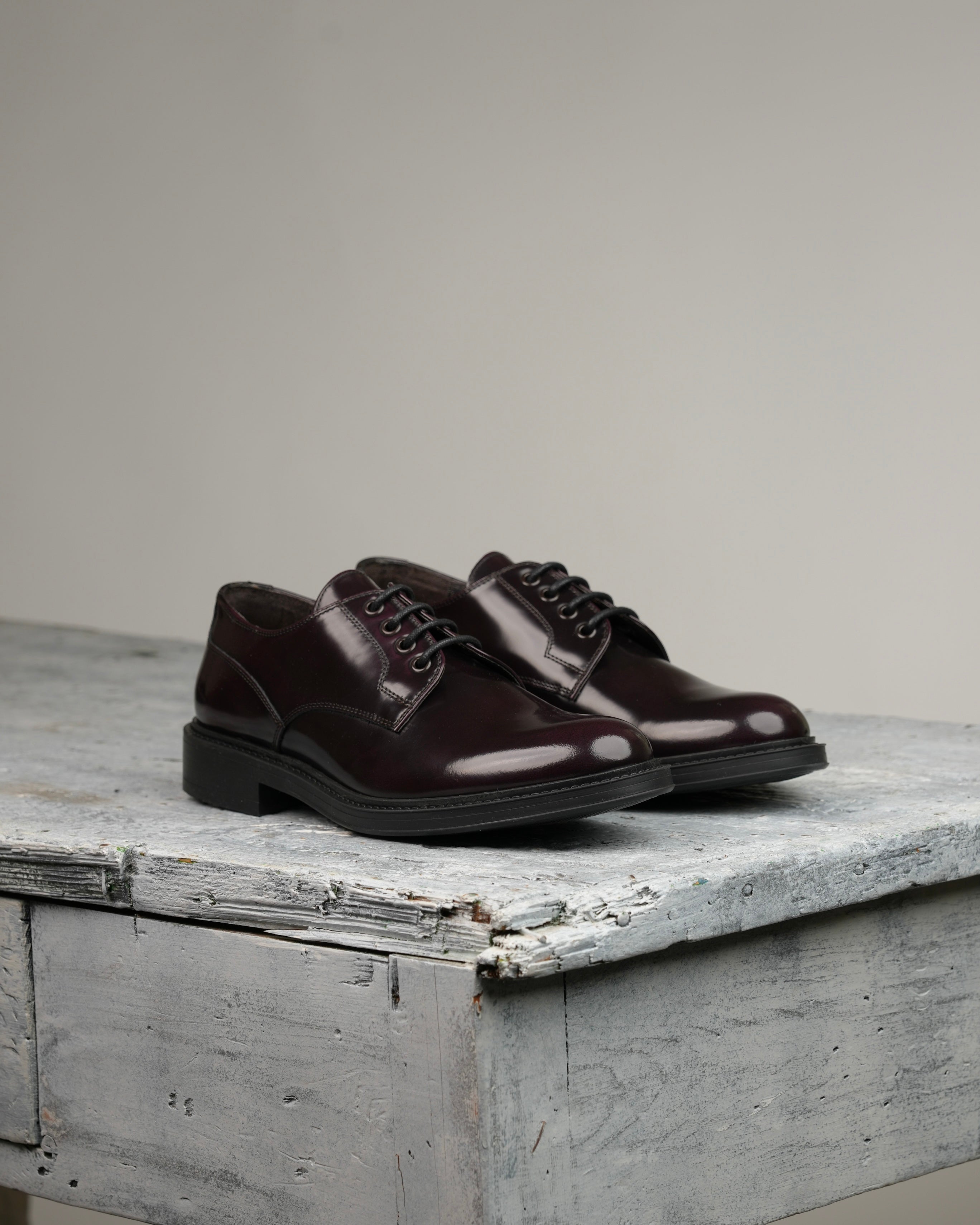 SHALAPI luxury LEO Derby shoes 1.1 in shiny Burdo