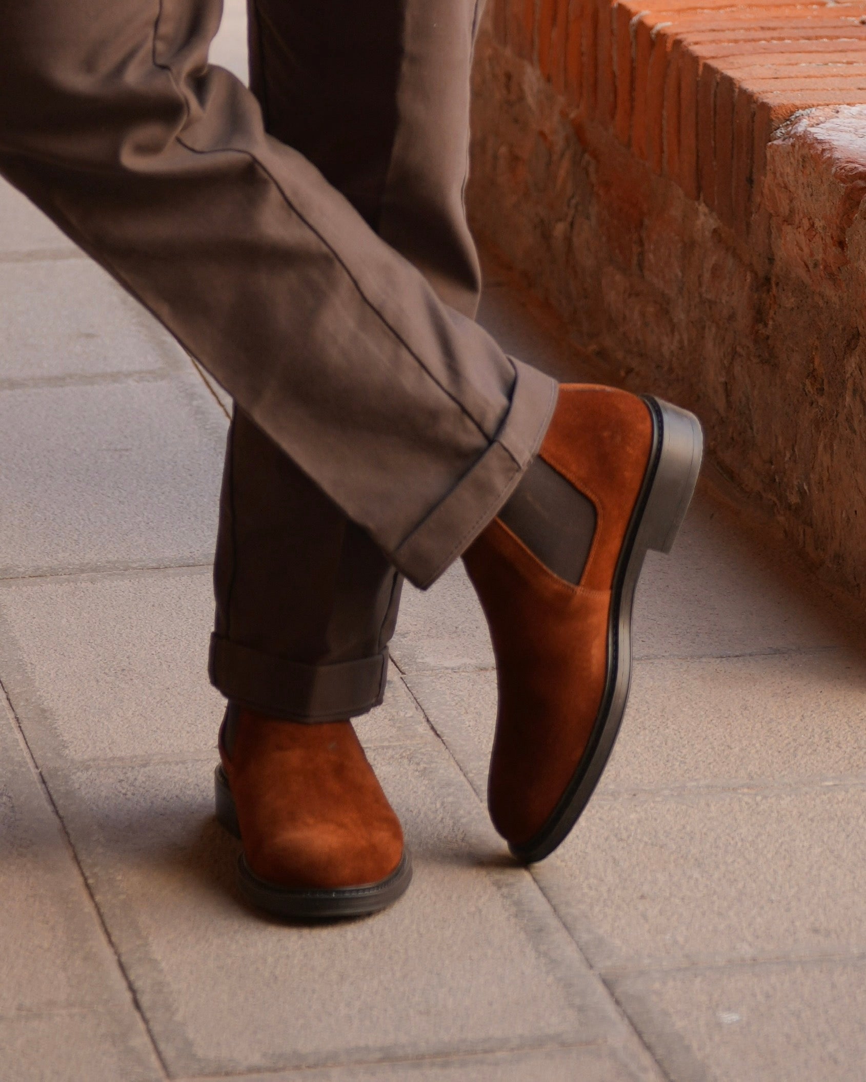 Botas de calle de lujo SHALAPI 1.1 en ante color camel