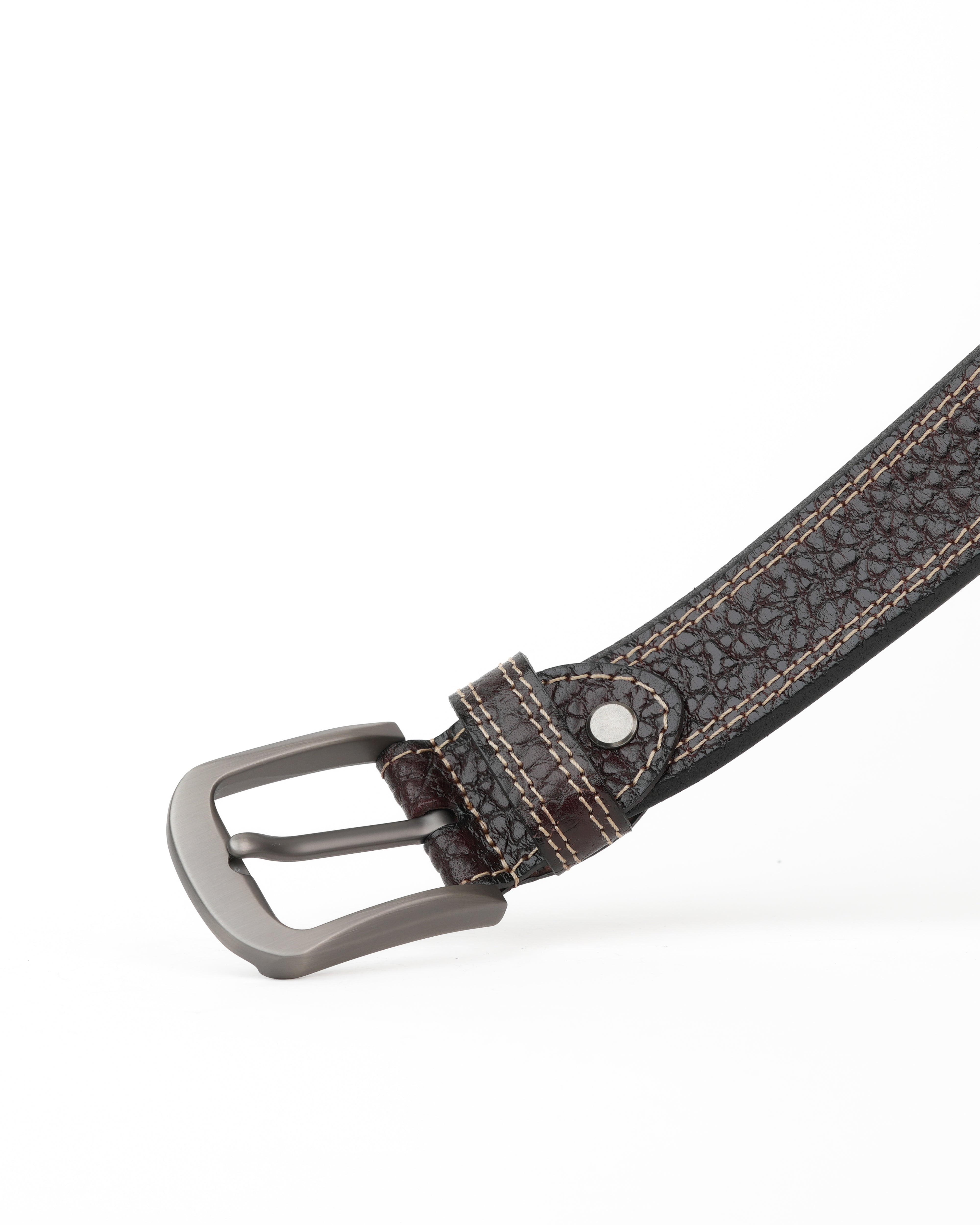 SHALAPI Cinturones de piel auténtica para jeans en color negro