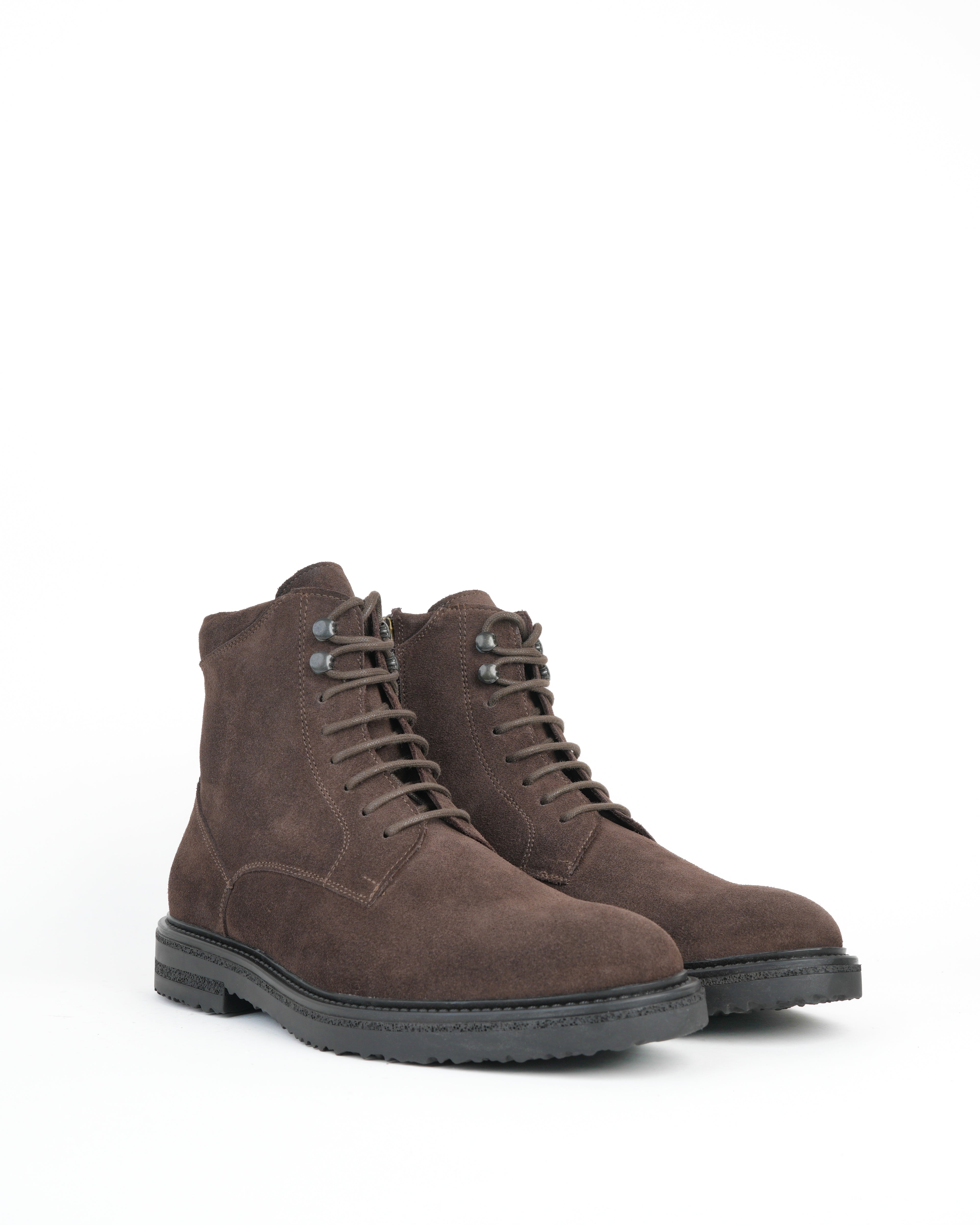 Botas de lujo SHALAPI 1.1 con puntera lisa en ante marrón 