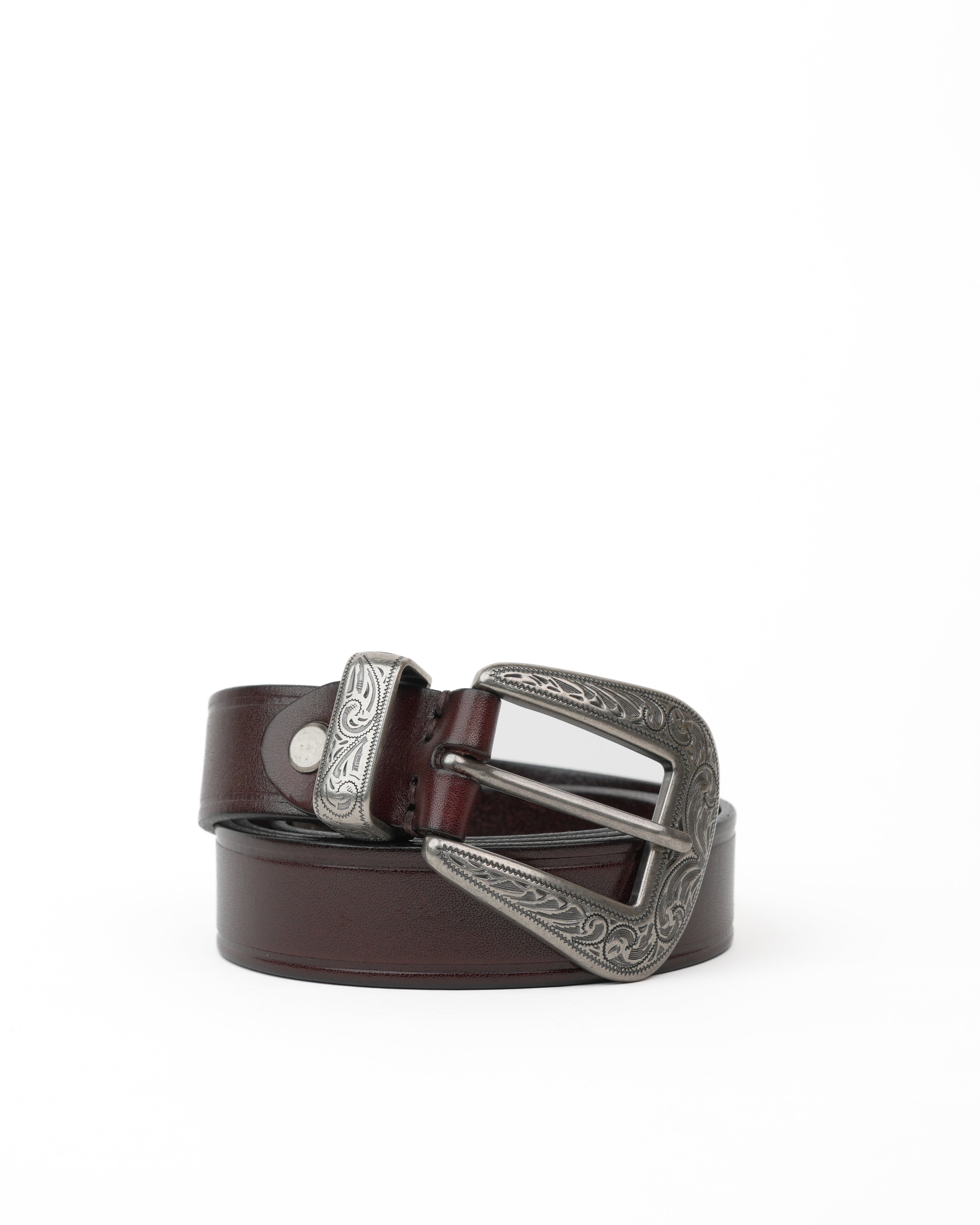 Cinturones de piel auténtica SHALAPI en color marrón oscuro