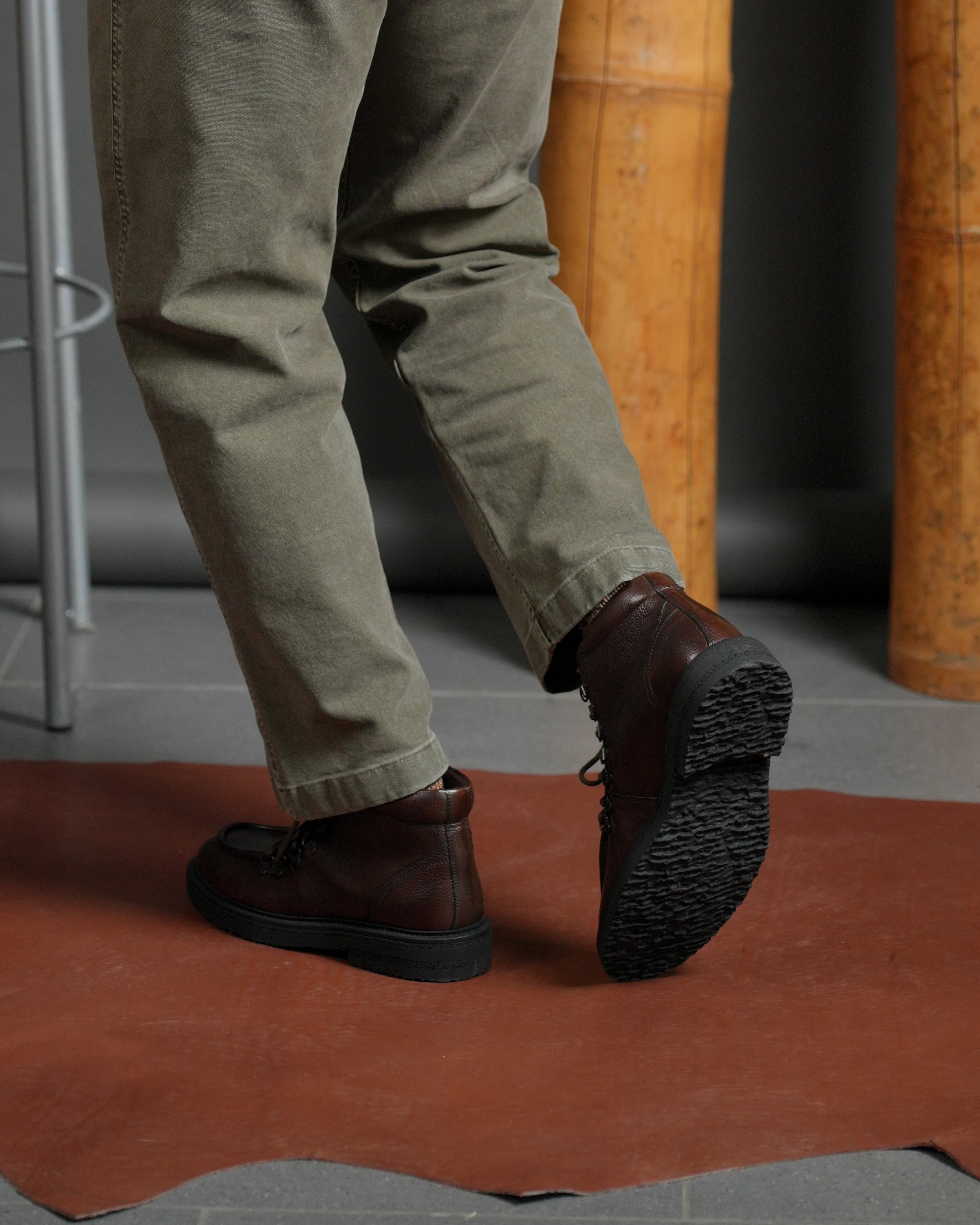 Botas de lujo SHALAPI Fracap 1.1 en piel plena flor en color marrón