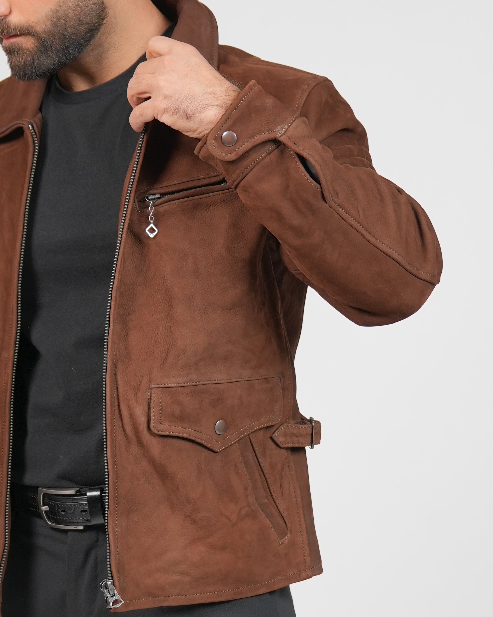 Chaqueta de piel de becerro nubuck Módena SHALAPI