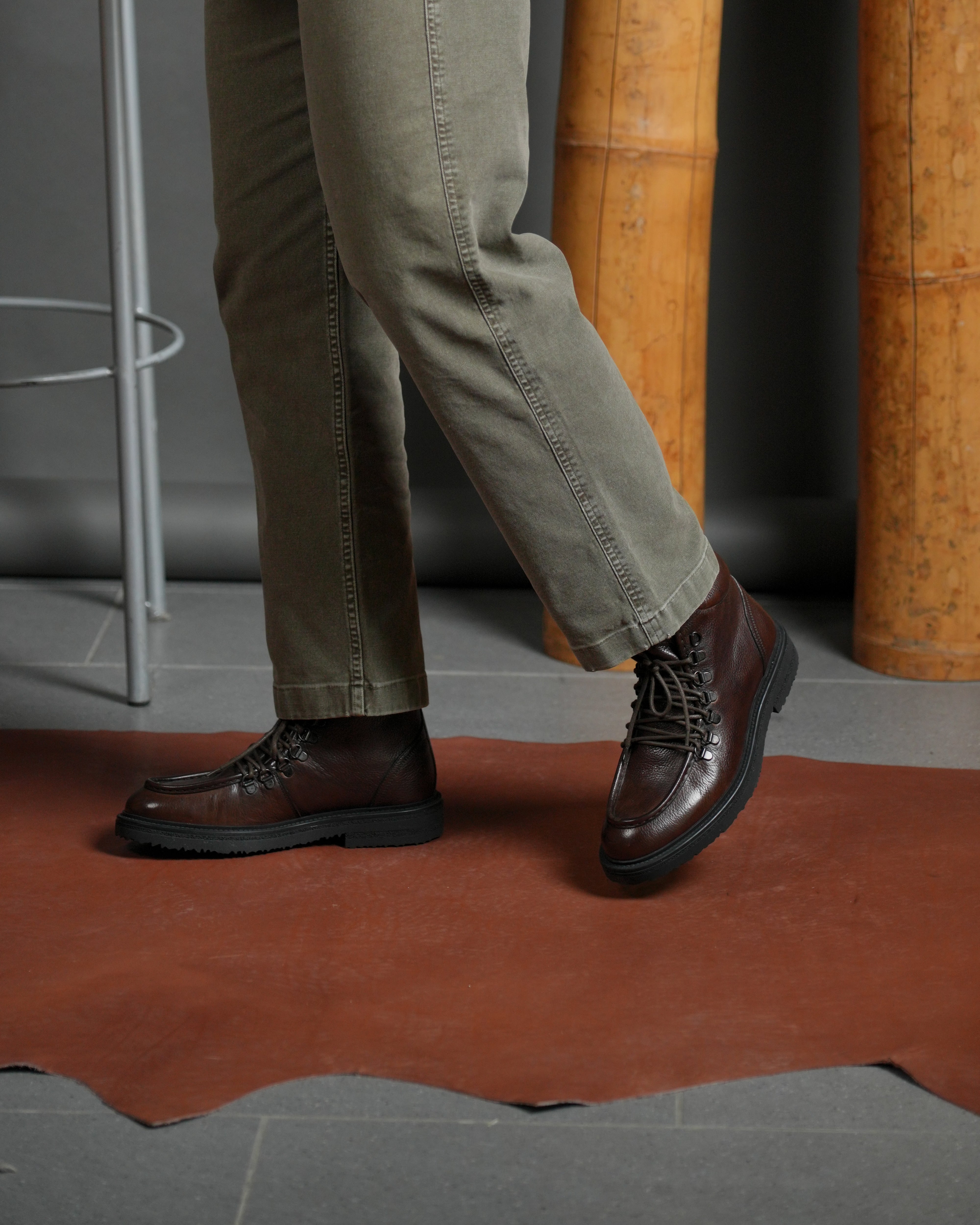 Botas de lujo SHALAPI Fracap 1.1 en piel plena flor en color marrón