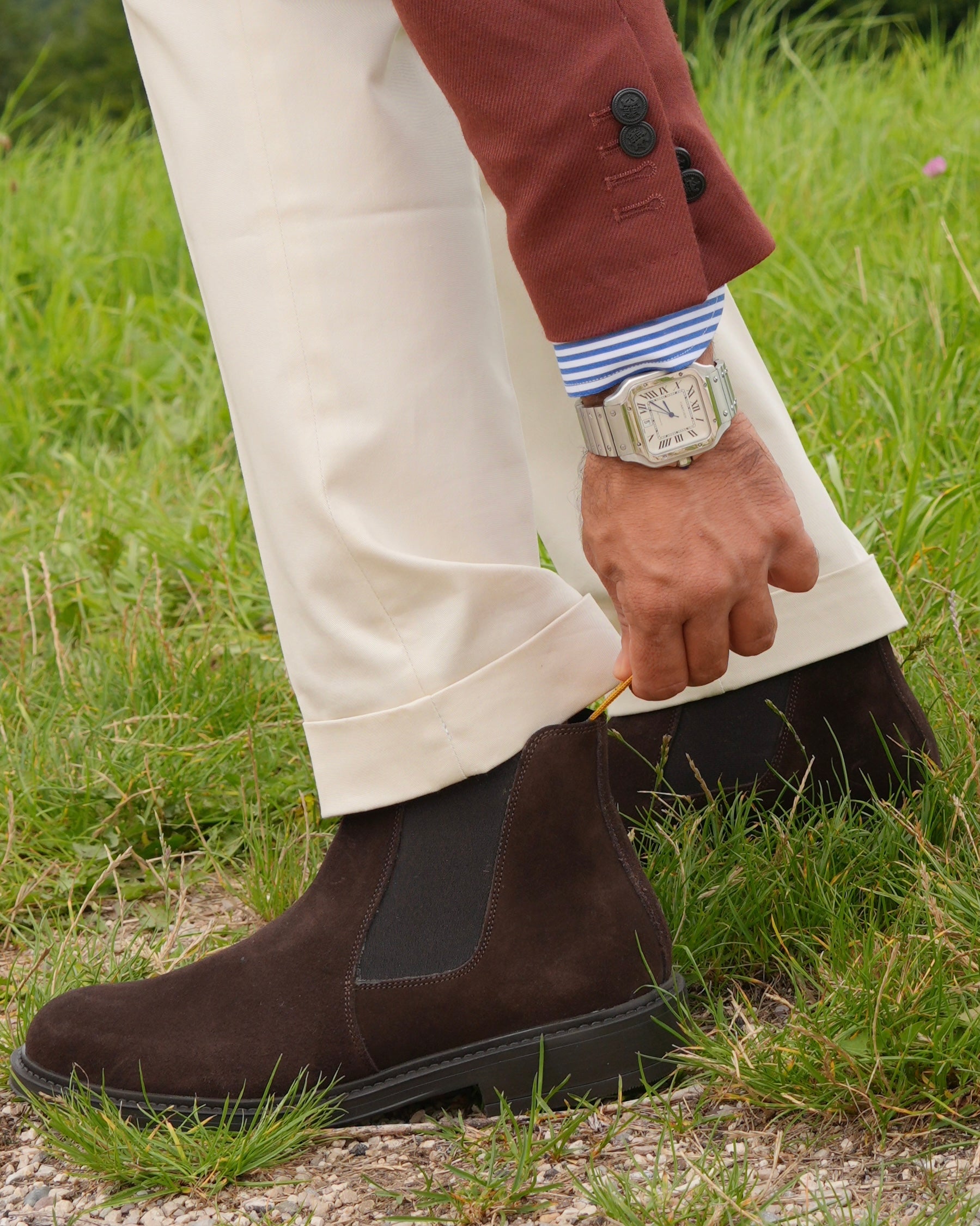 Botas de calle de lujo SHALAPI 1.1 en ante marrón