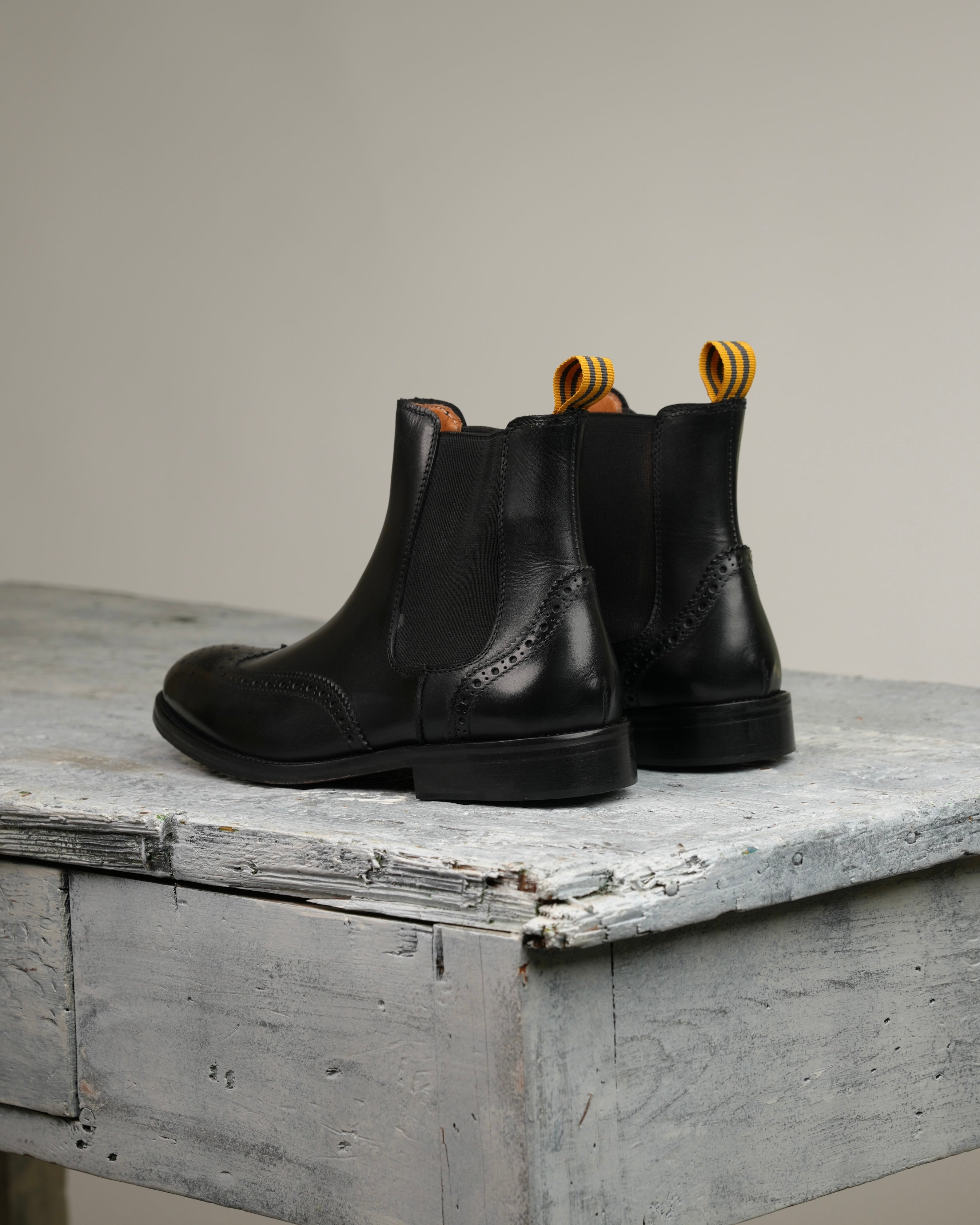 Botines chelsea Oxford de lujo SHALAPI Napoli de 1.1 pulgadas en negro