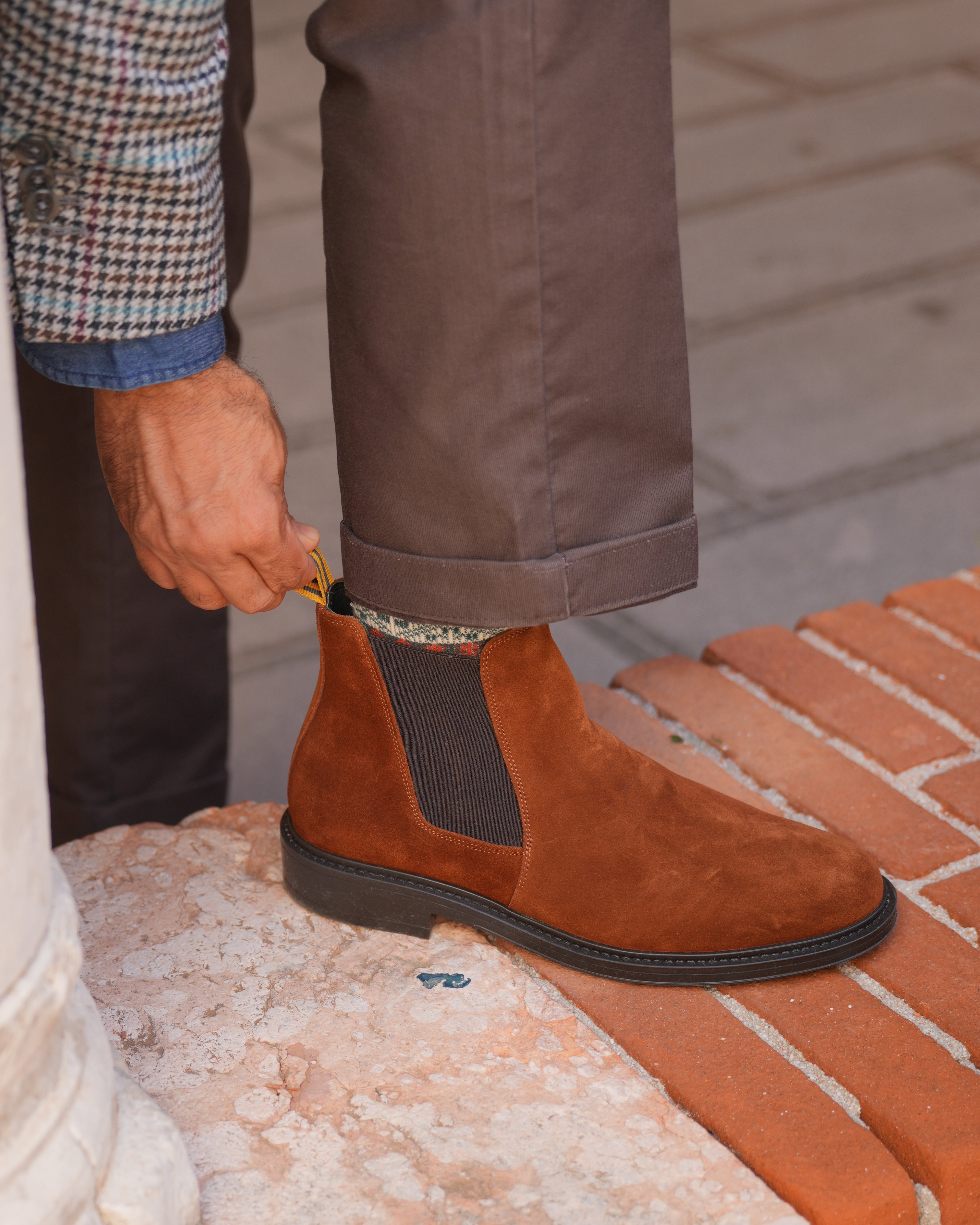 Botas de calle de lujo SHALAPI 1.1 en ante color camel