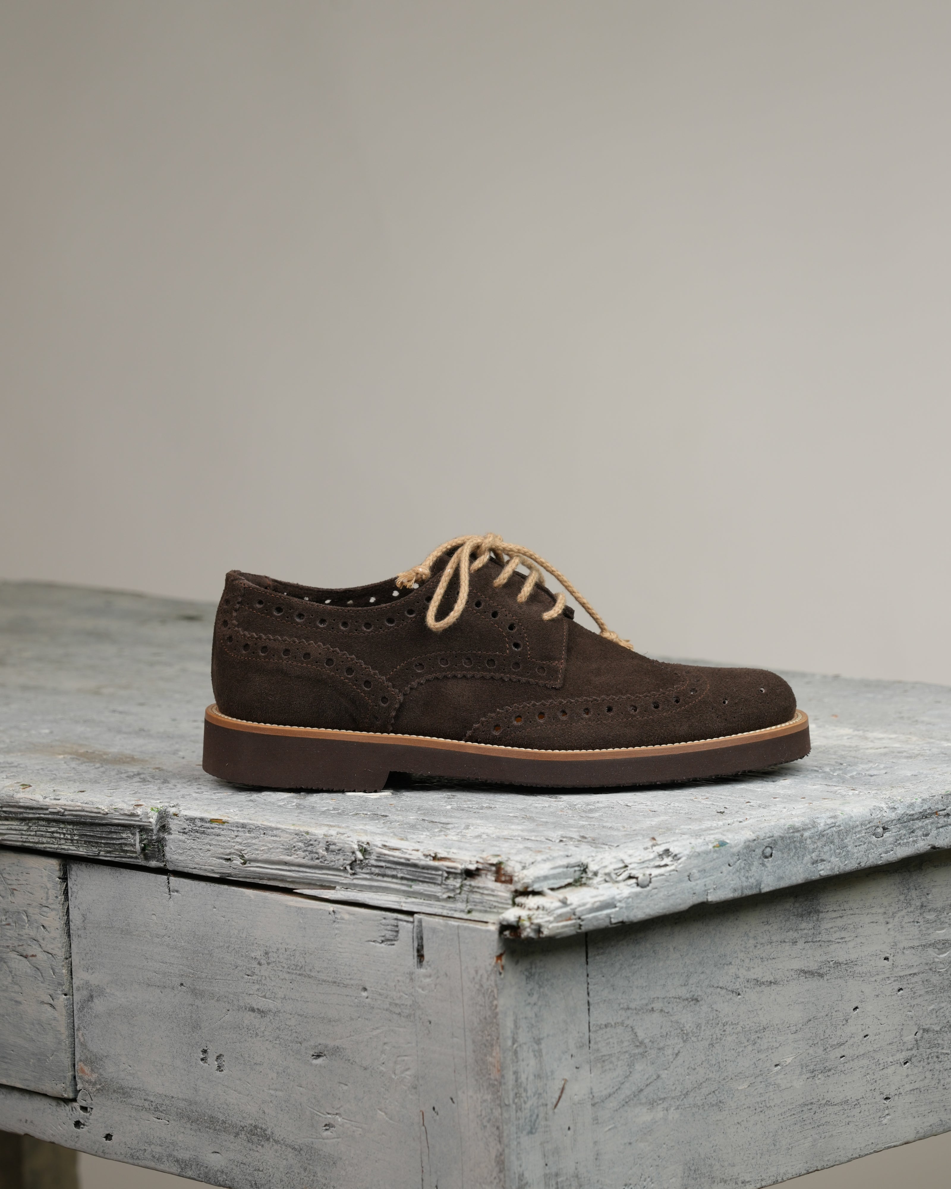 Ponente – Francesina Oxford in camoscio marrone