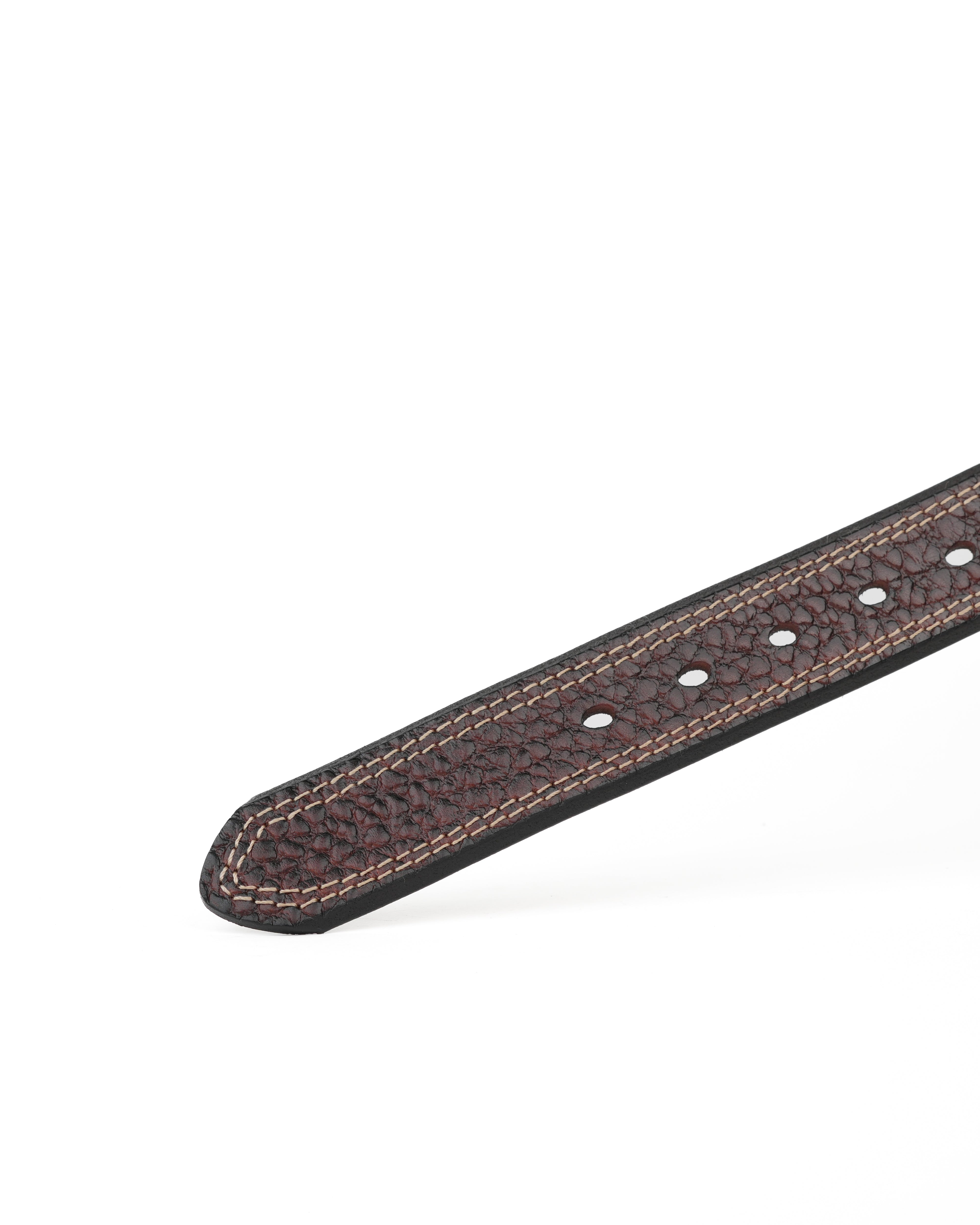 SHALAPI Cinturones de piel auténtica para jeans en color negro