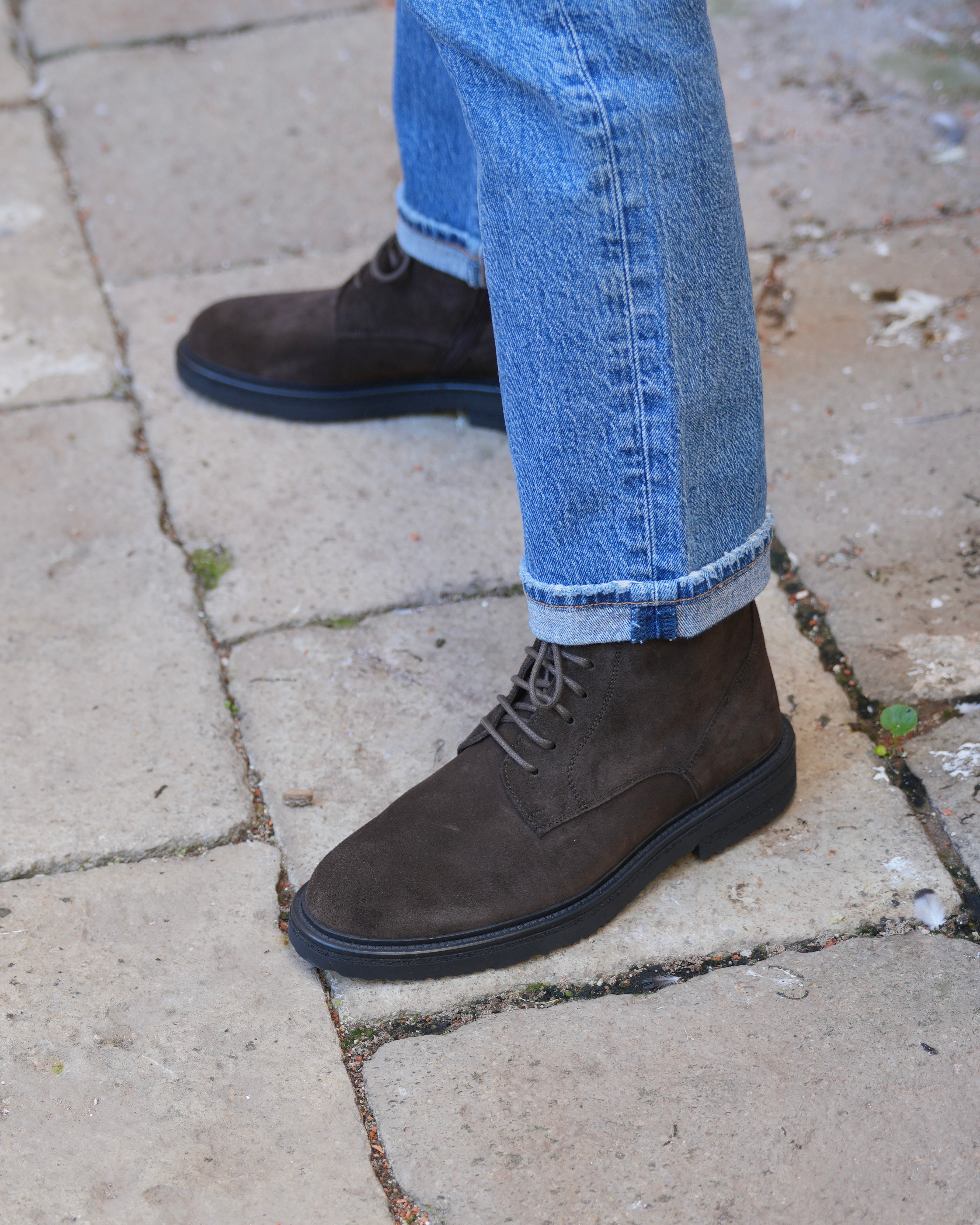 Botas de lujo SHALAPI 1.1 con puntera lisa en ante marrón 