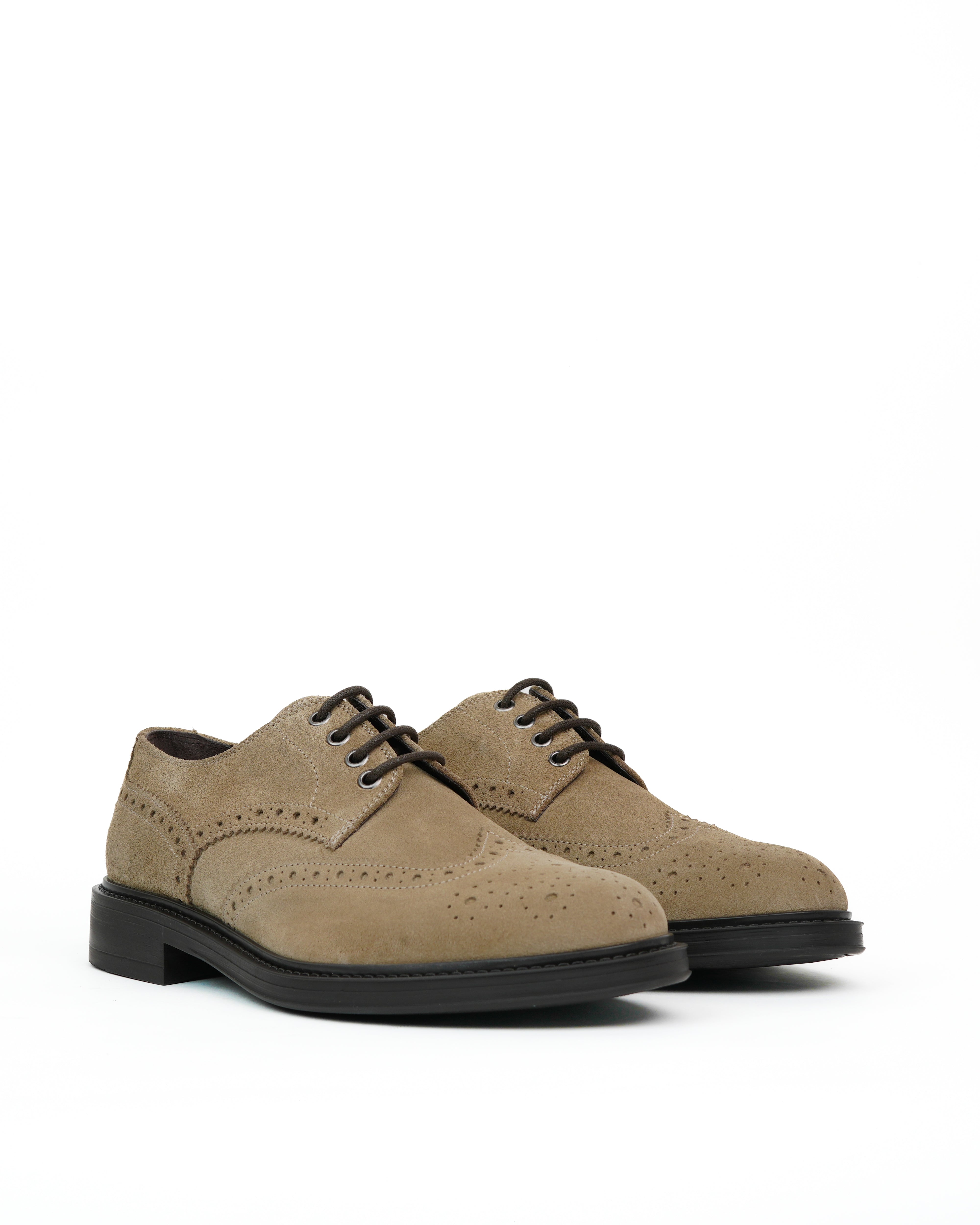 Zapatos brogue de lujo SHALAPI 1.1 en ante beige