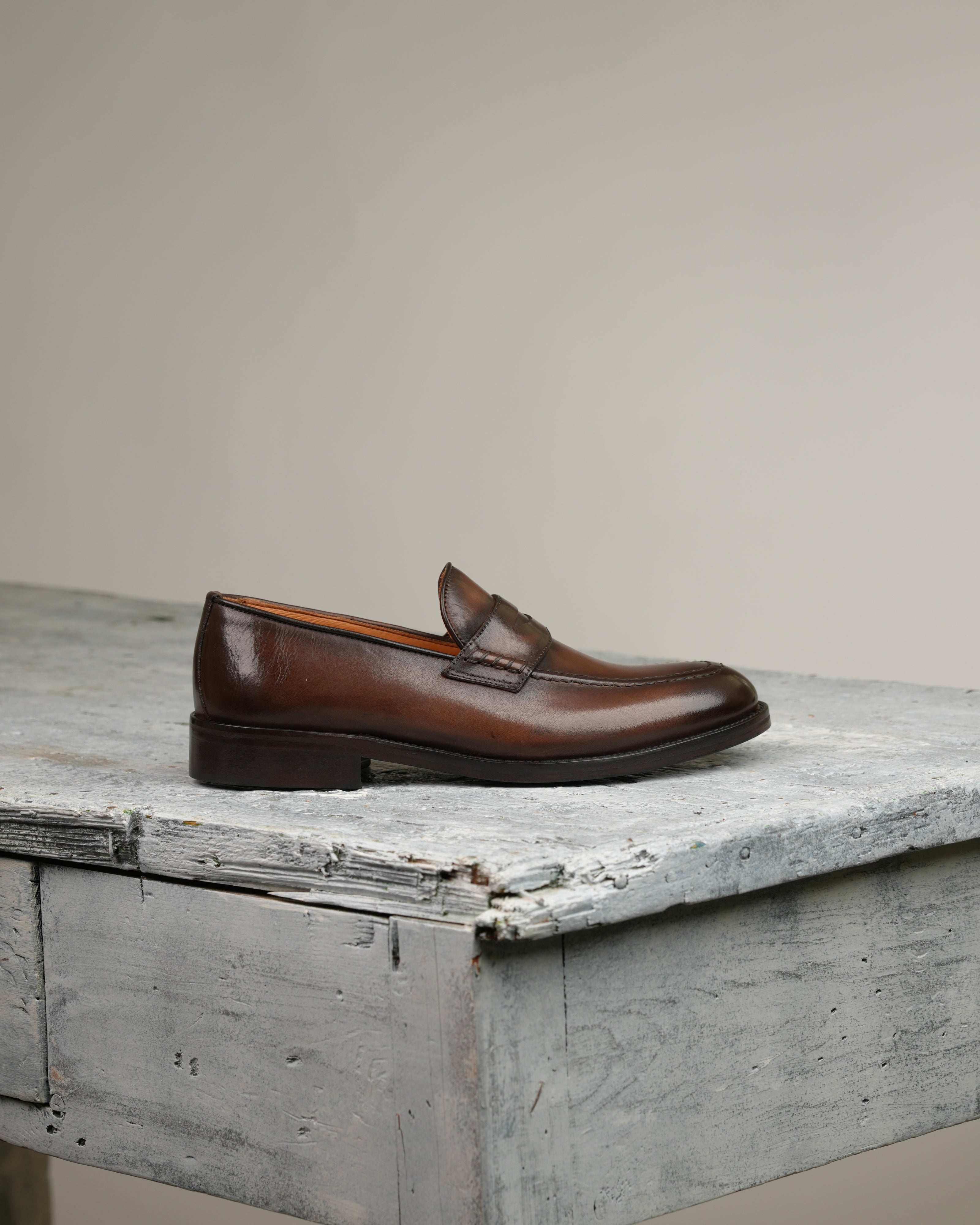 SHALAPI Napoli 1.1 penny loafers for men in Brown