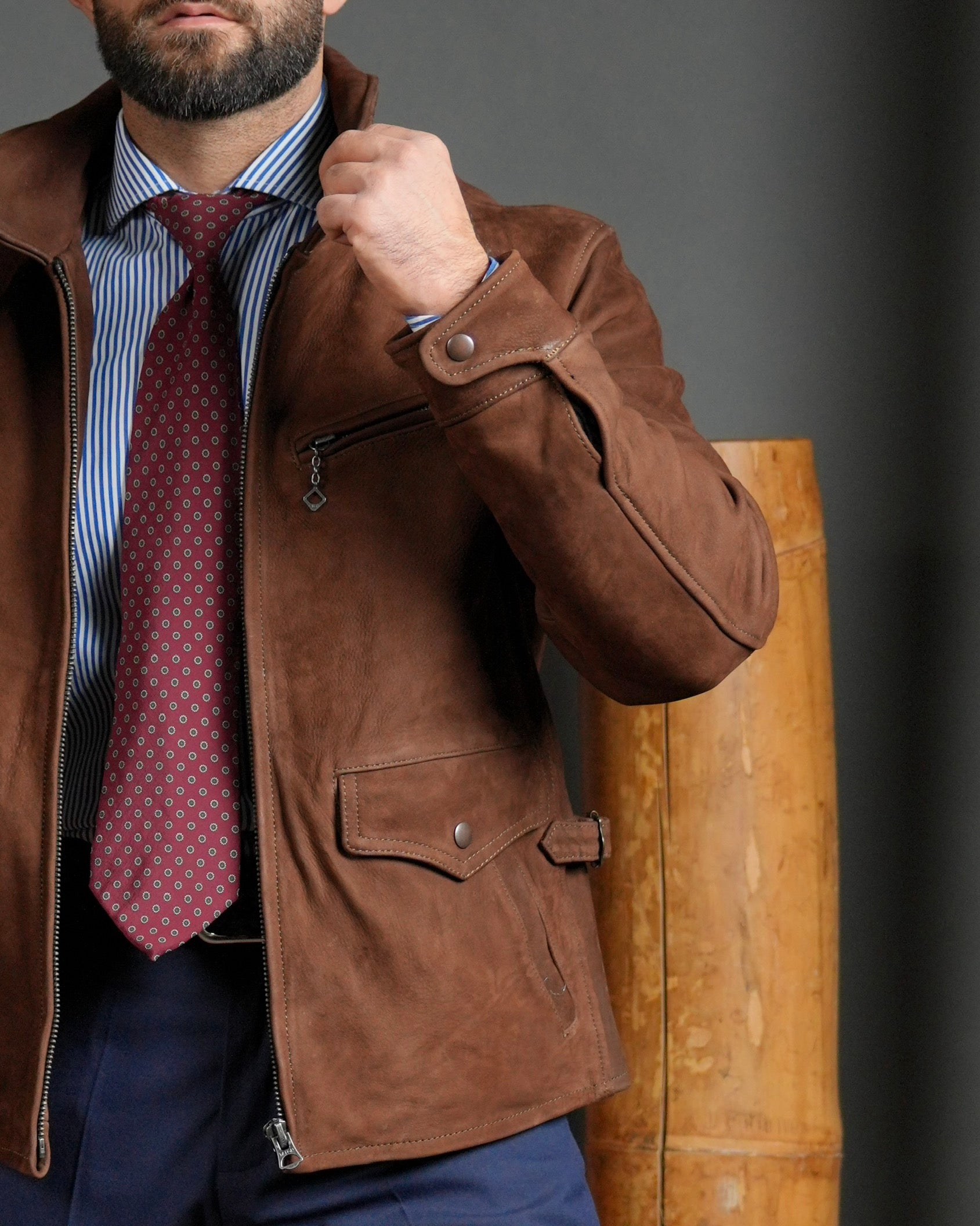 Chaqueta de piel de becerro nubuck Módena SHALAPI