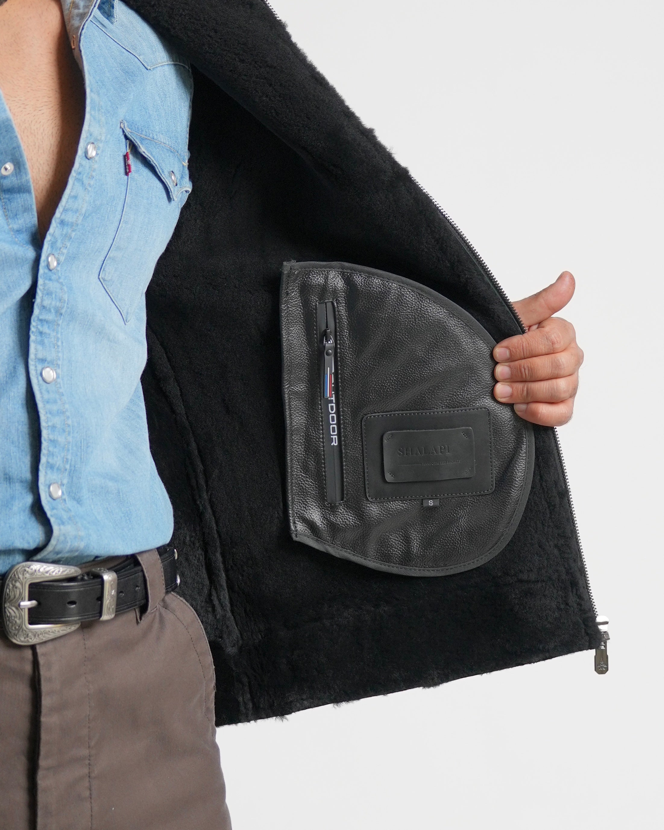 Chaqueta de piel de oveja SHALAPI Firenze Noir