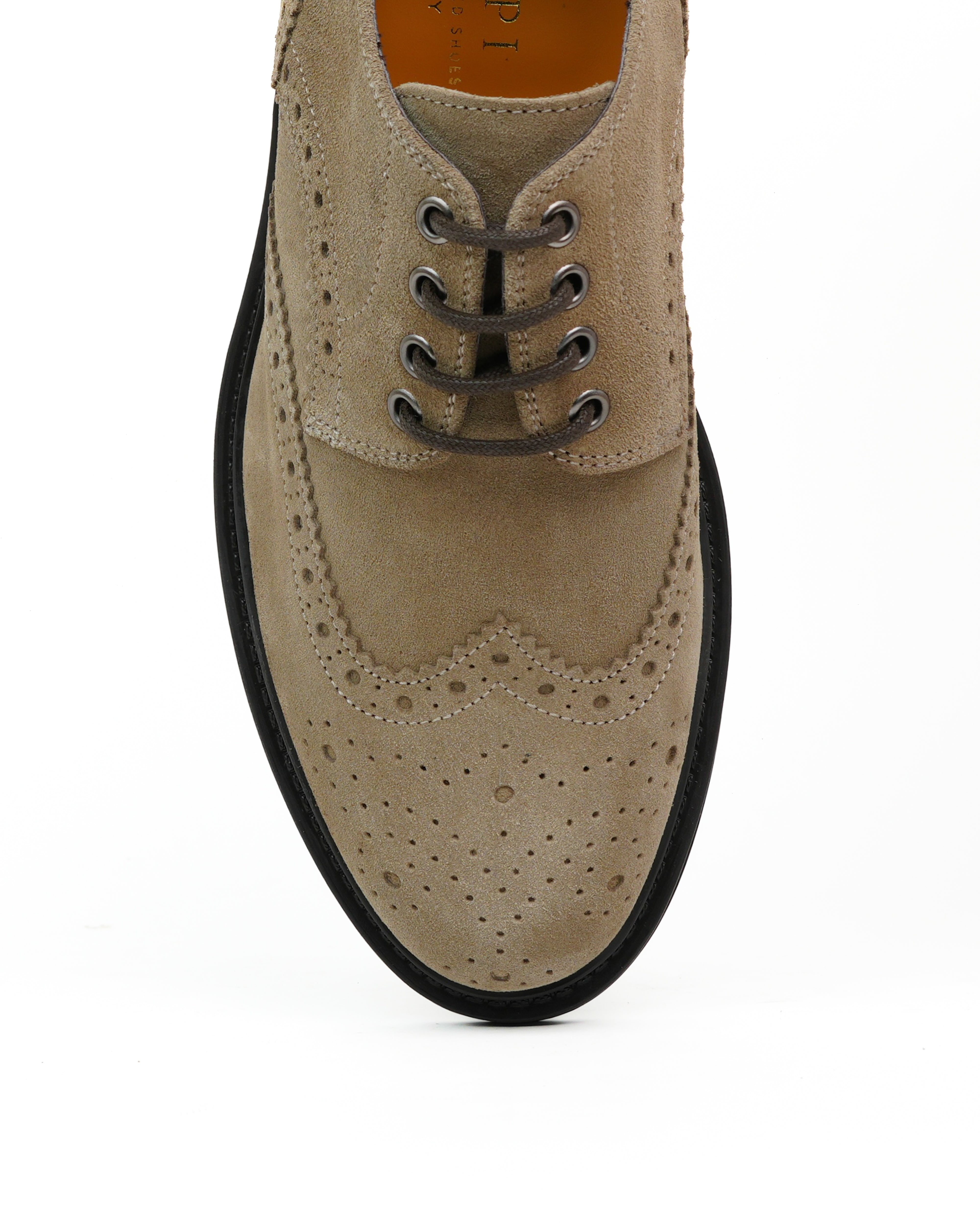 Zapatos brogue de lujo SHALAPI 1.1 en ante beige
