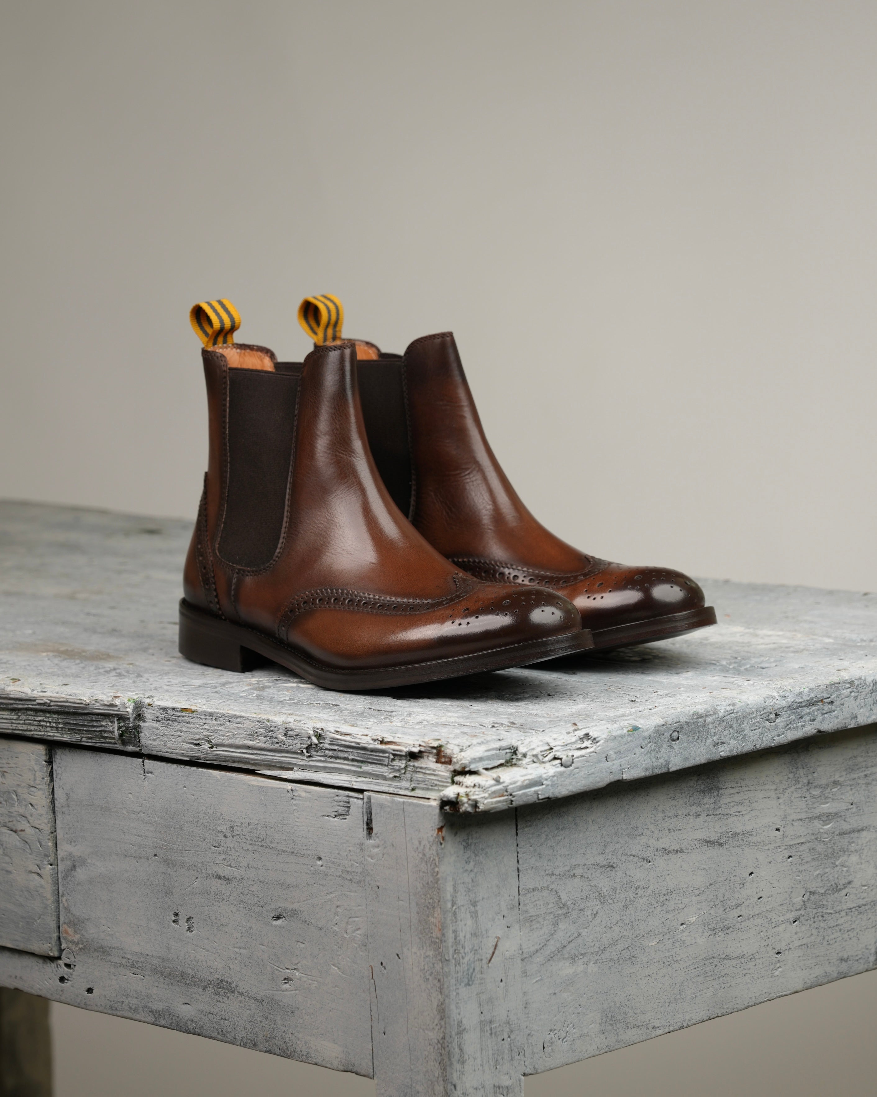 SHALAPI luxury oxford London boots 1.1 in brown