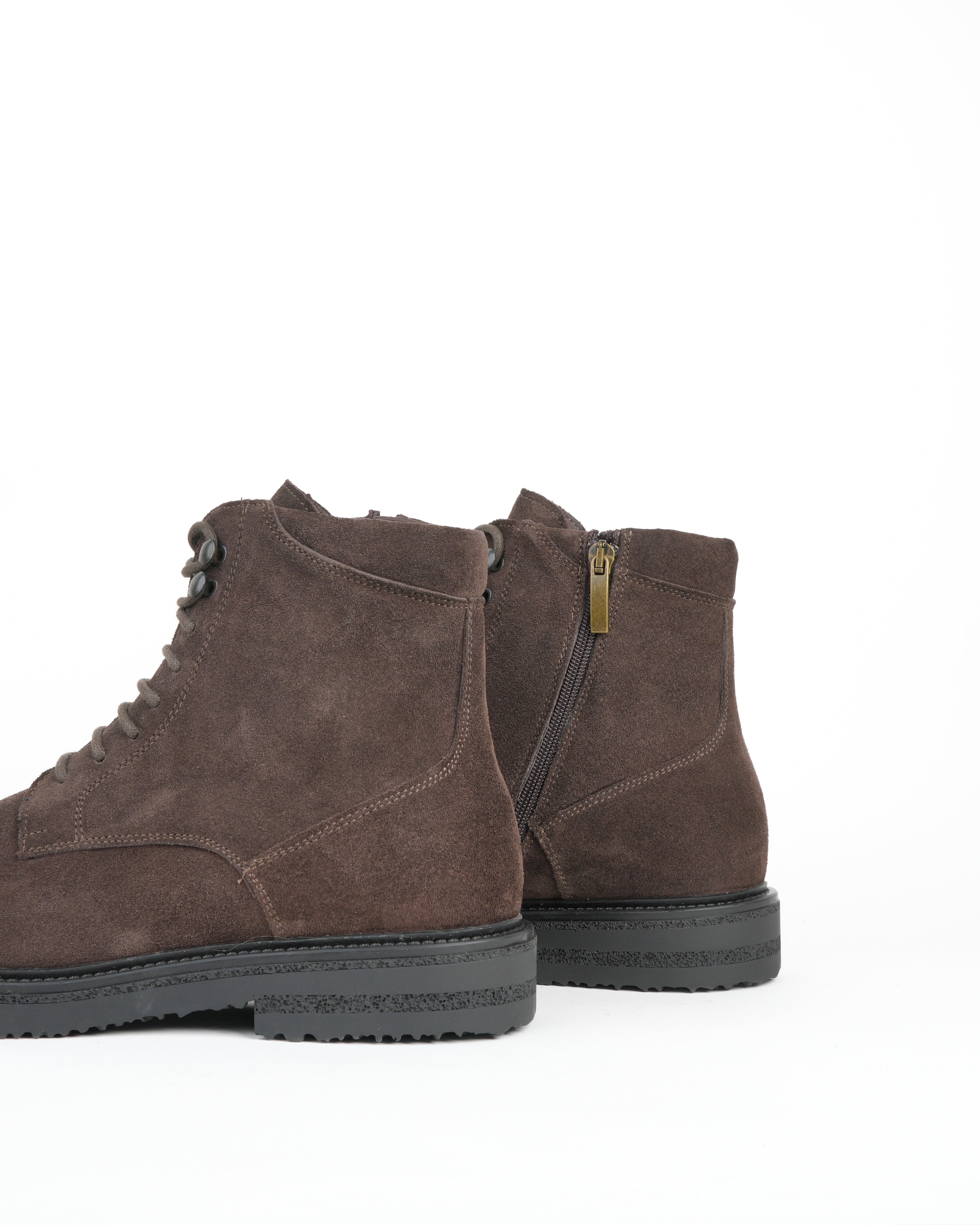 Botas de lujo SHALAPI 1.1 con puntera lisa en ante marrón 