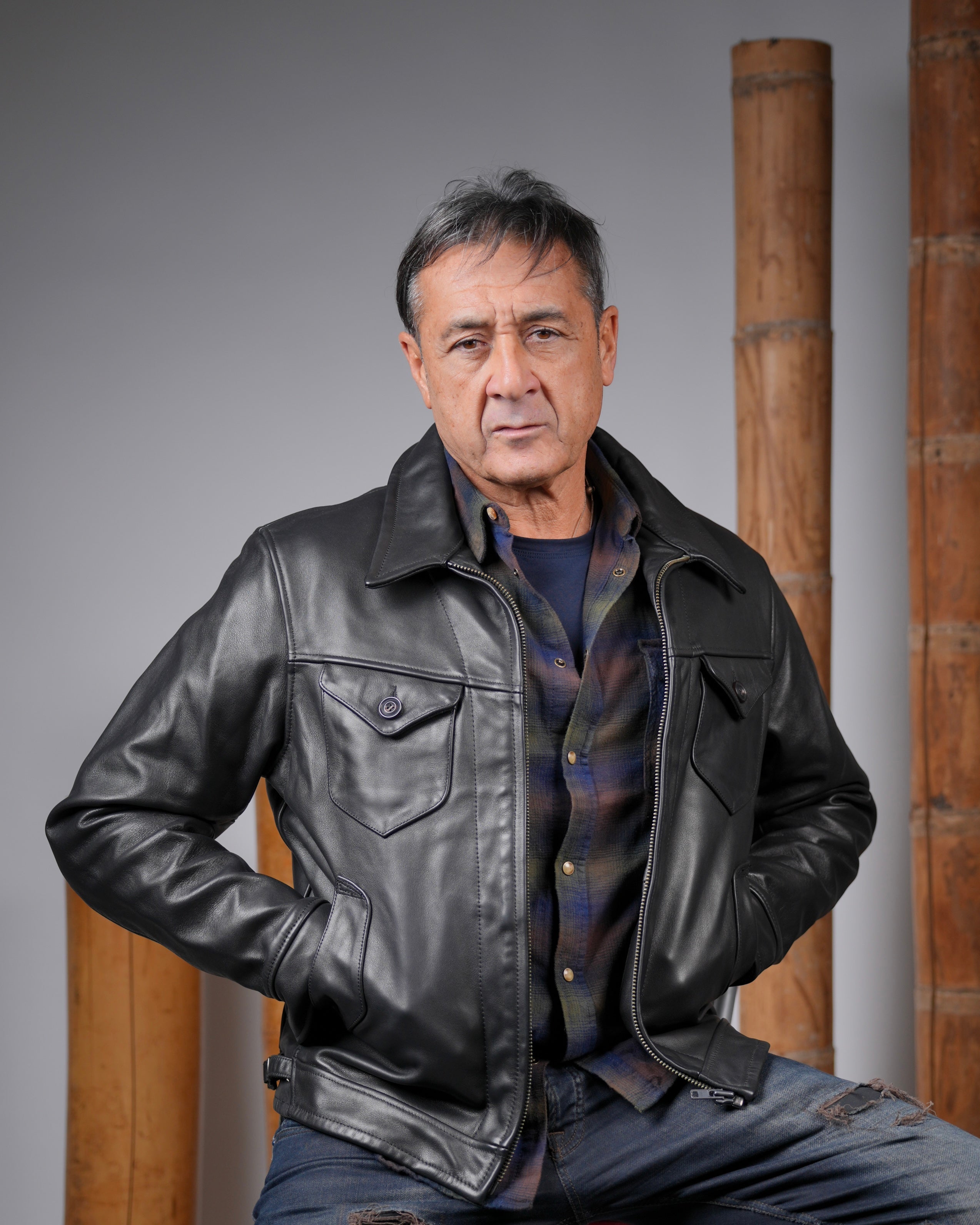 Chaqueta ejecutiva de piel de becerro Shalapi Roma