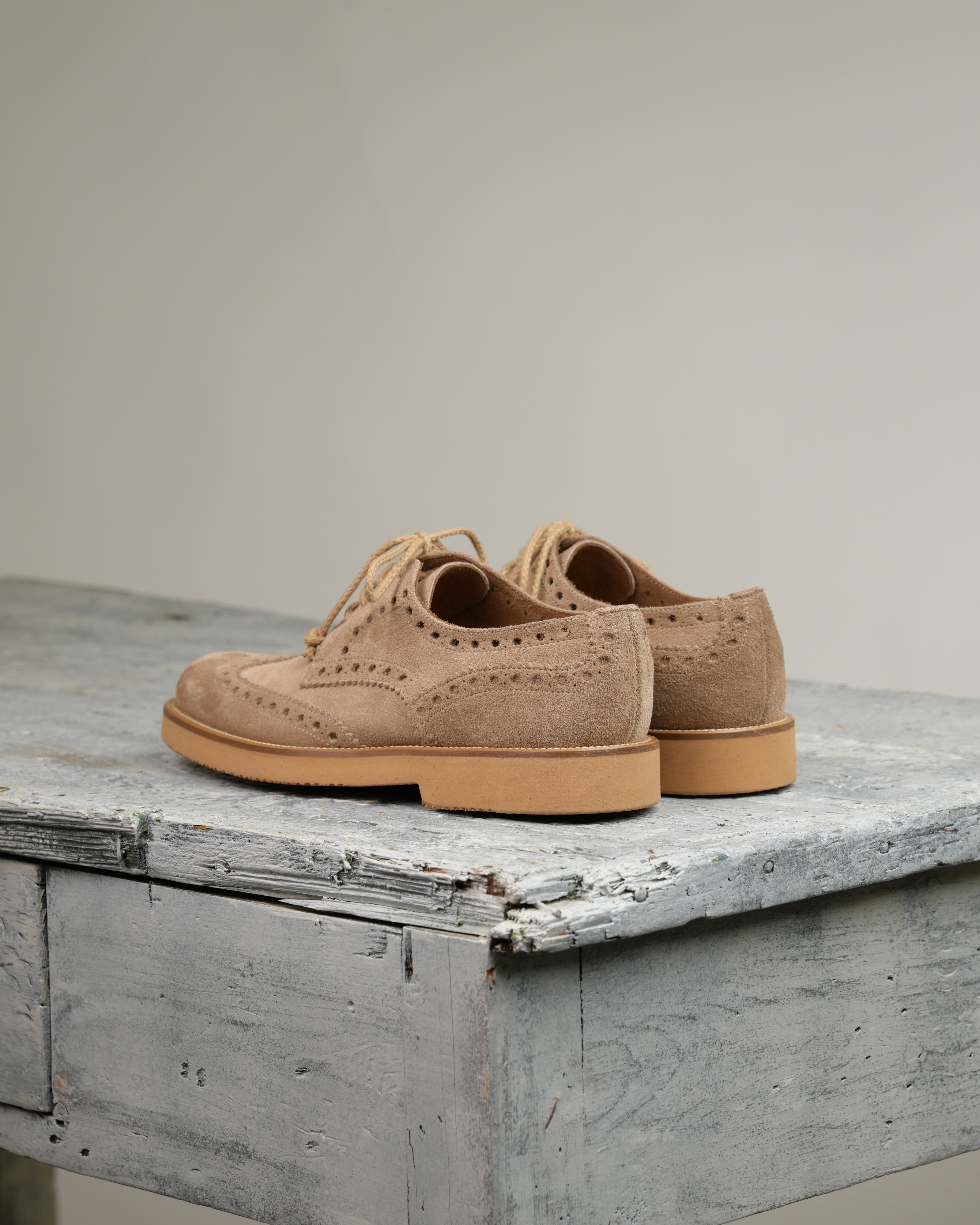 Ponente – Oxford brogue in Beige Suede