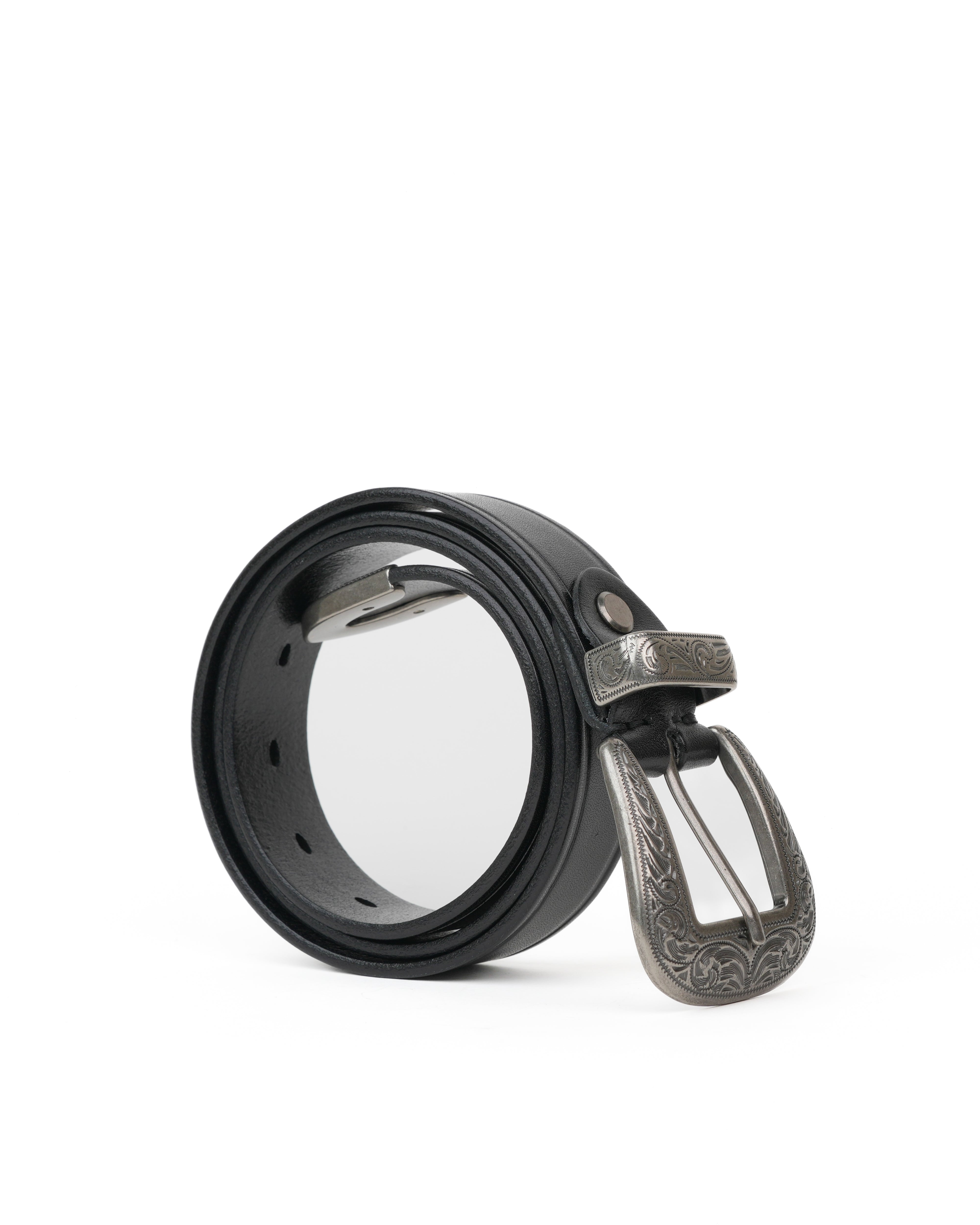 Cinturones de piel auténtica SHALAPI en color negro