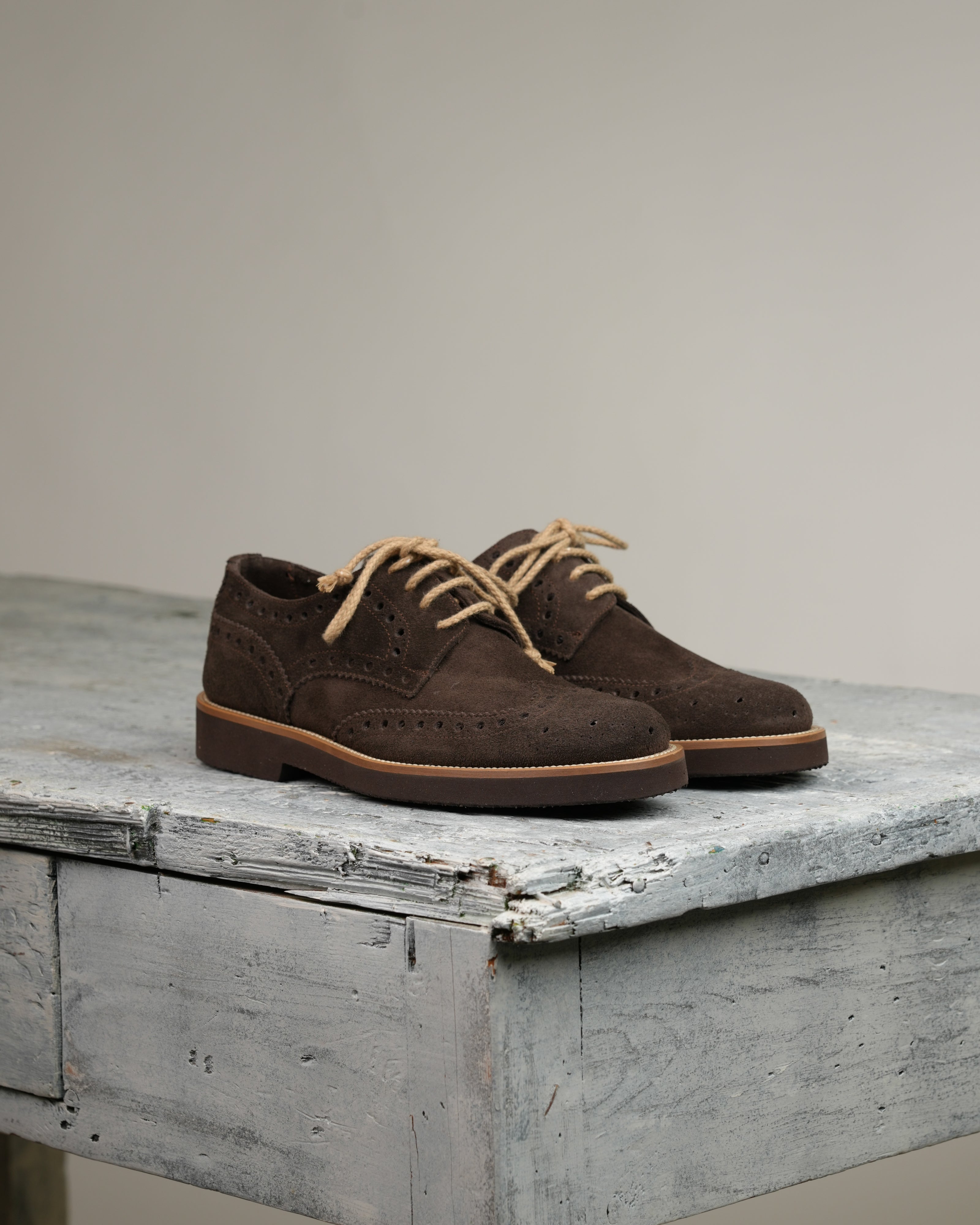 Ponente – Francesina Oxford in camoscio marrone