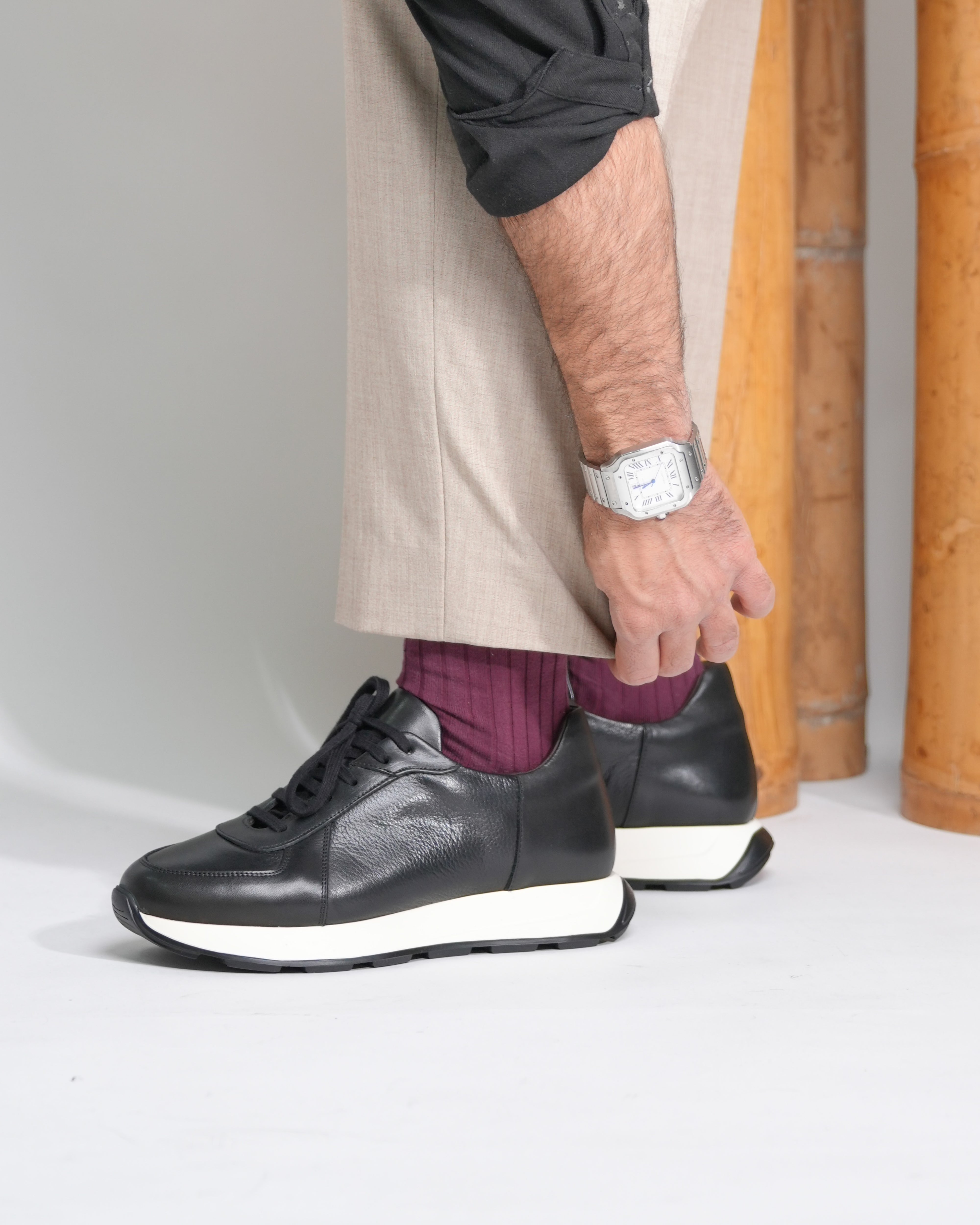 Zapatillas de lujo SHALAPI Milano 1.1 para hombre en color negro