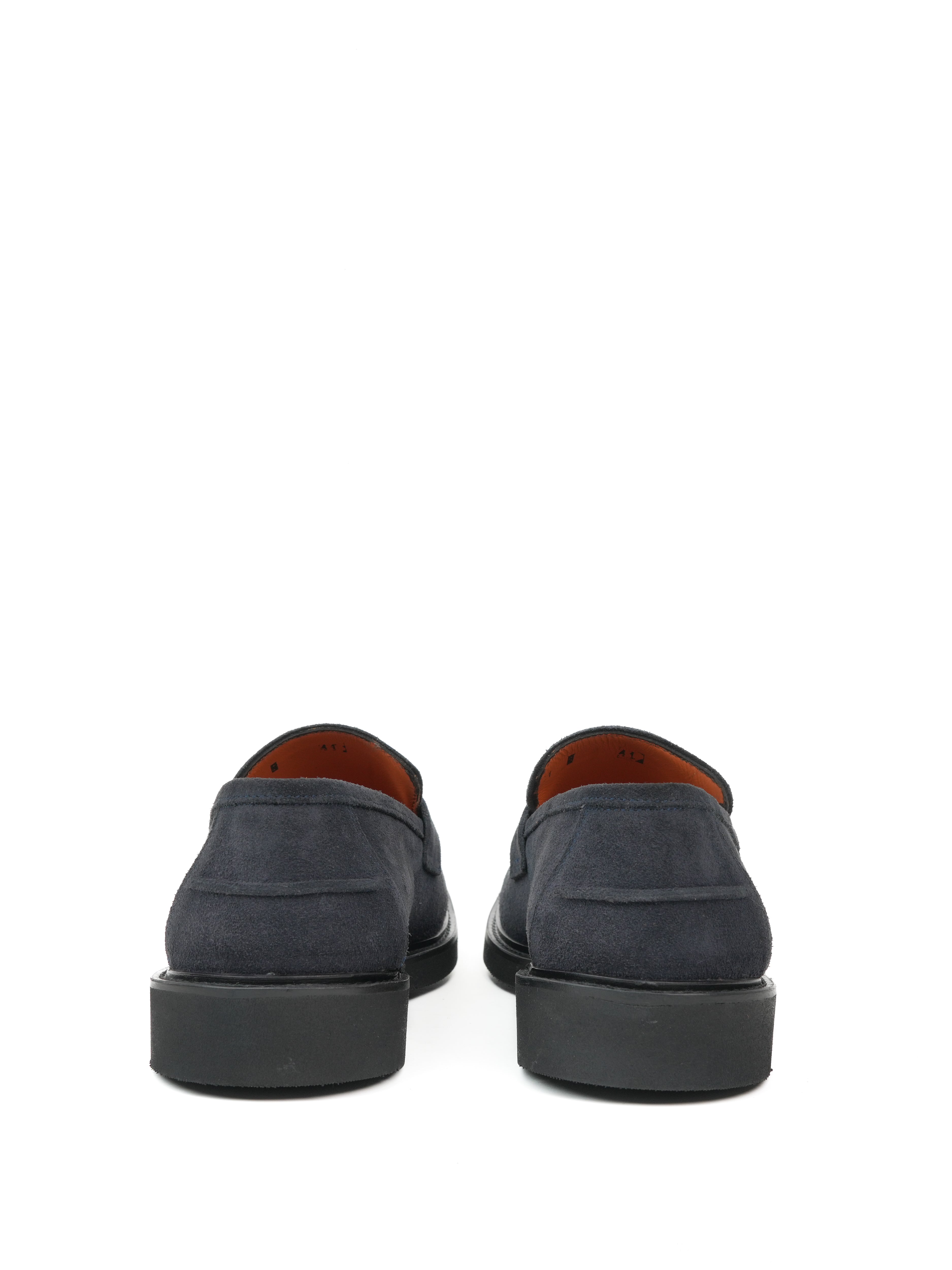 SHALAPI italian penny loafers for men in suede navy