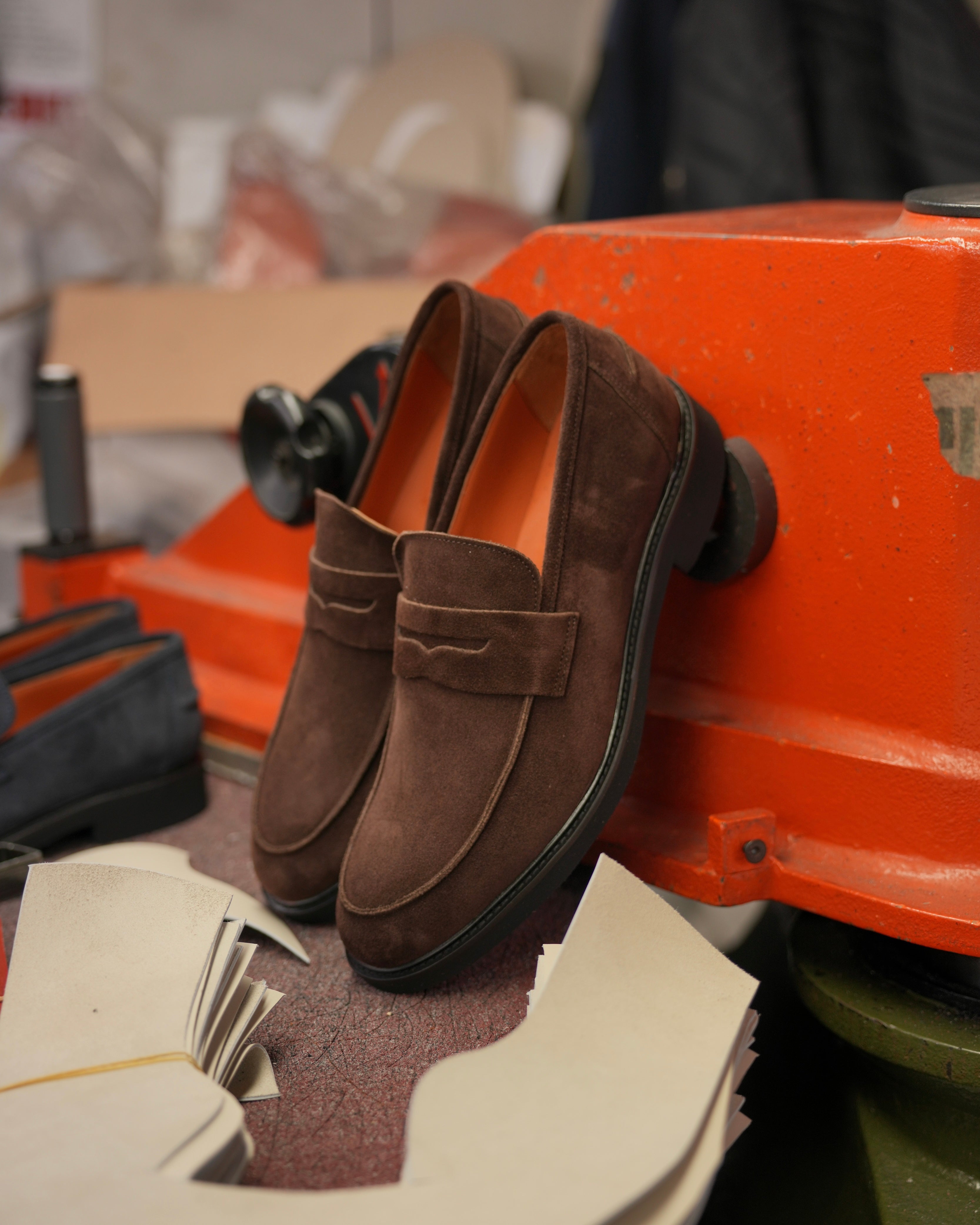 SHALAPI italian penny loafers for men in suede brown